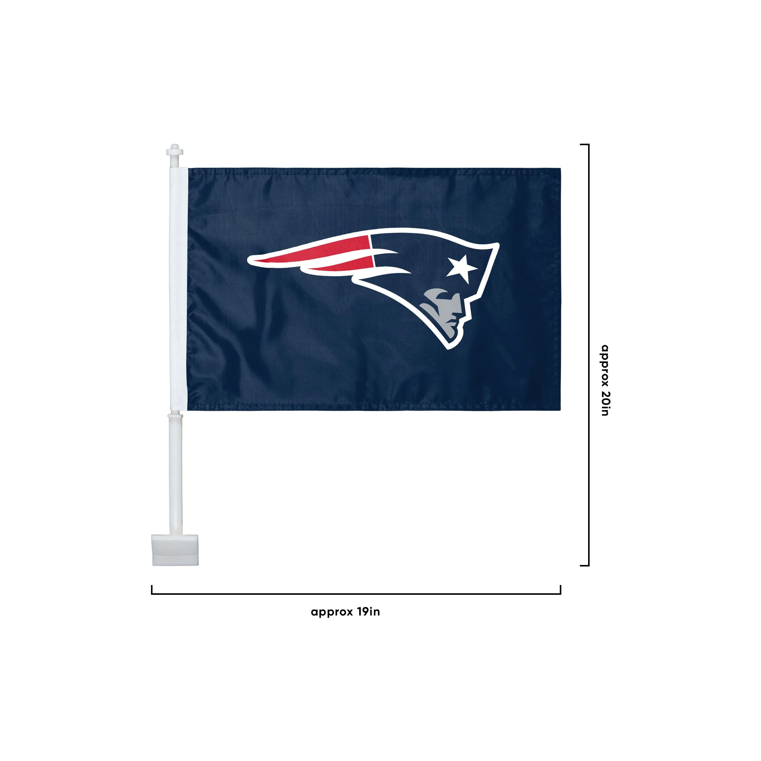 New England Patriots NFL 2 Pack Solid Car Flag - Image 3