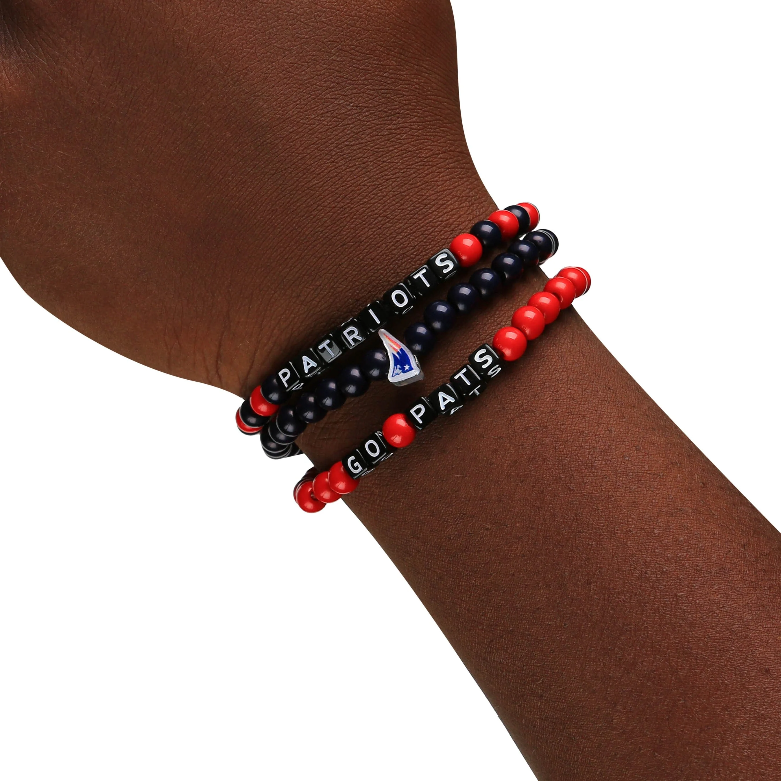 New England Patriots NFL 3 Pack Beaded Friendship Bracelet - Image 4