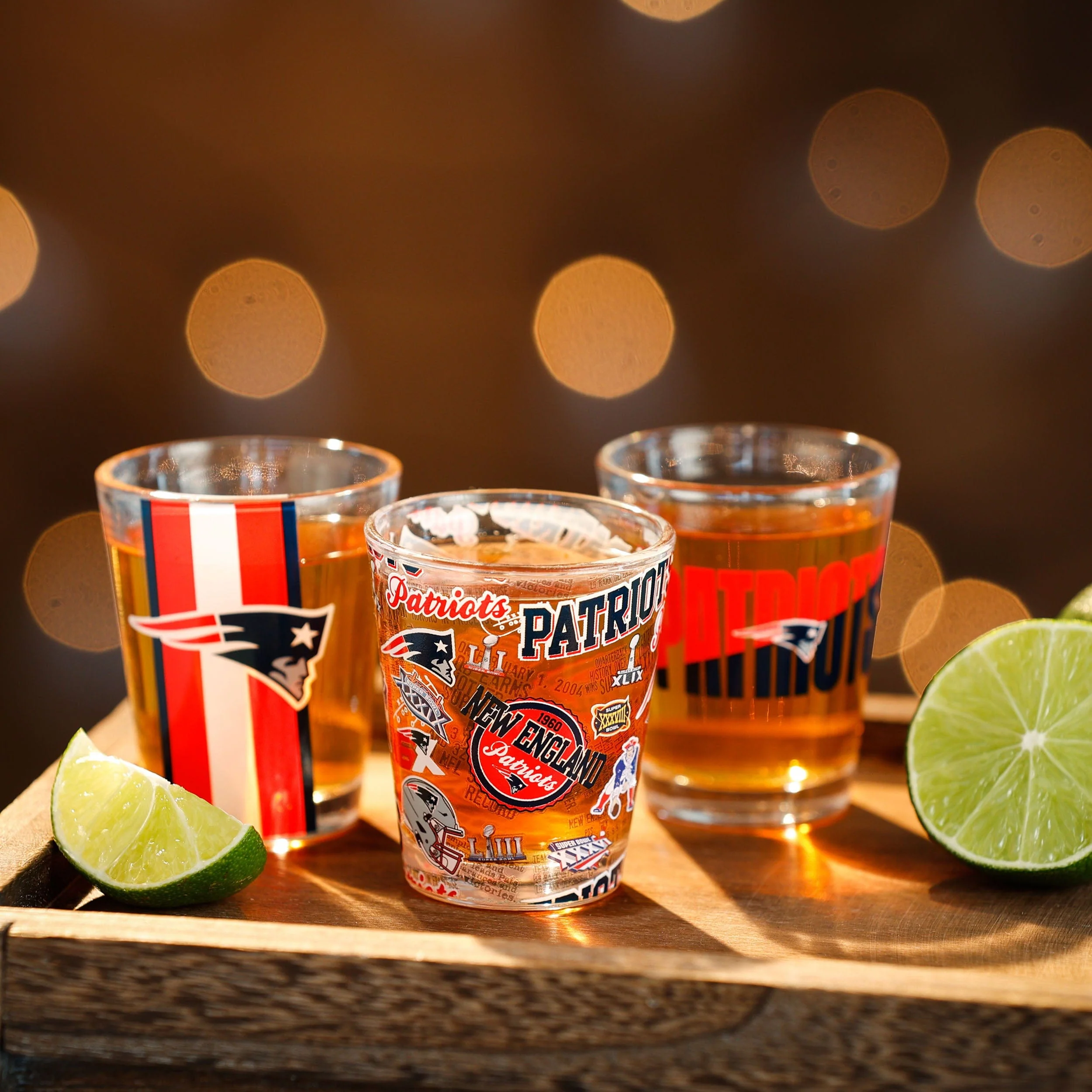 New England Patriots NFL 3 Pack Shot Glass - Image 2