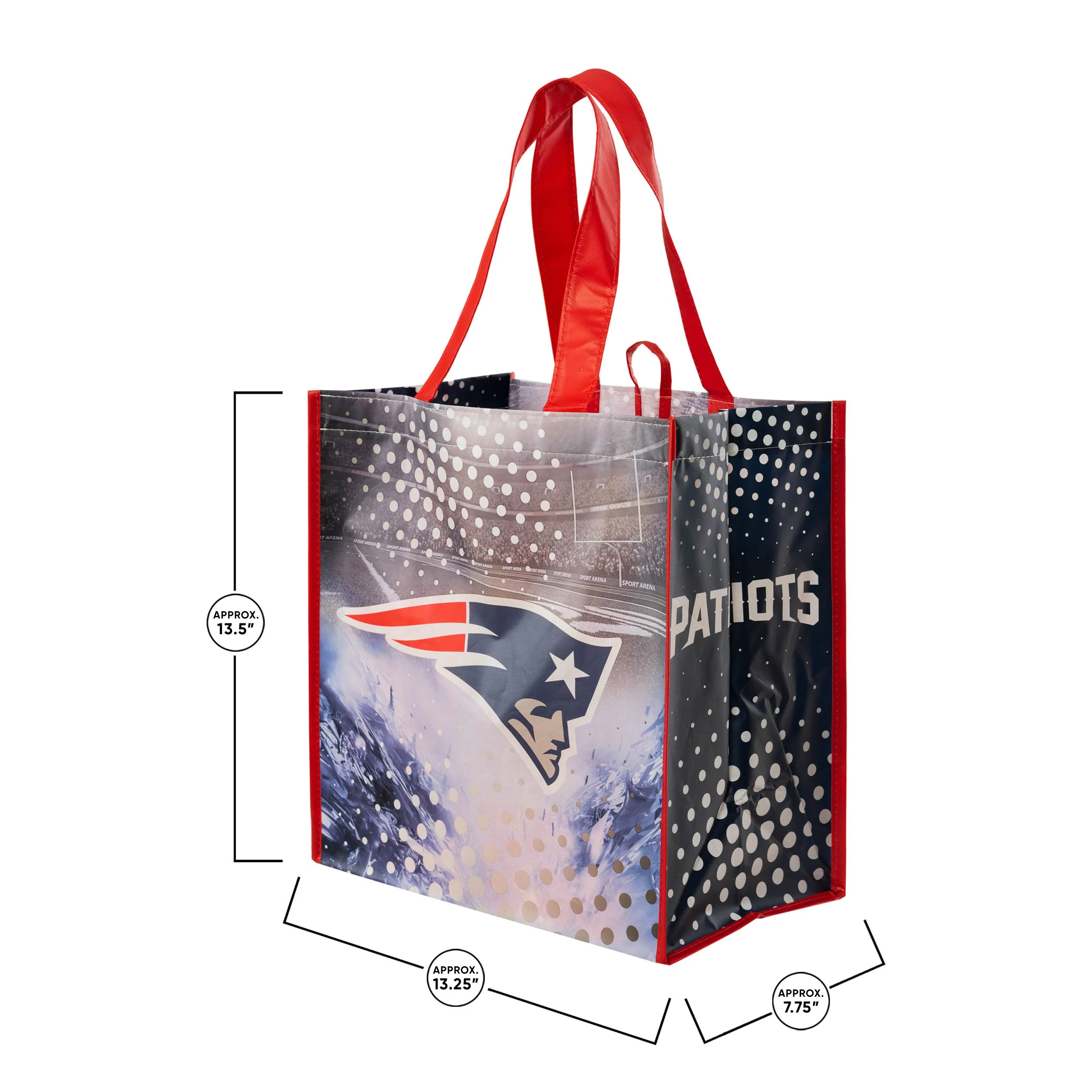 New England Patriots NFL 4 Pack Reusable Shopping Bags - Image 3