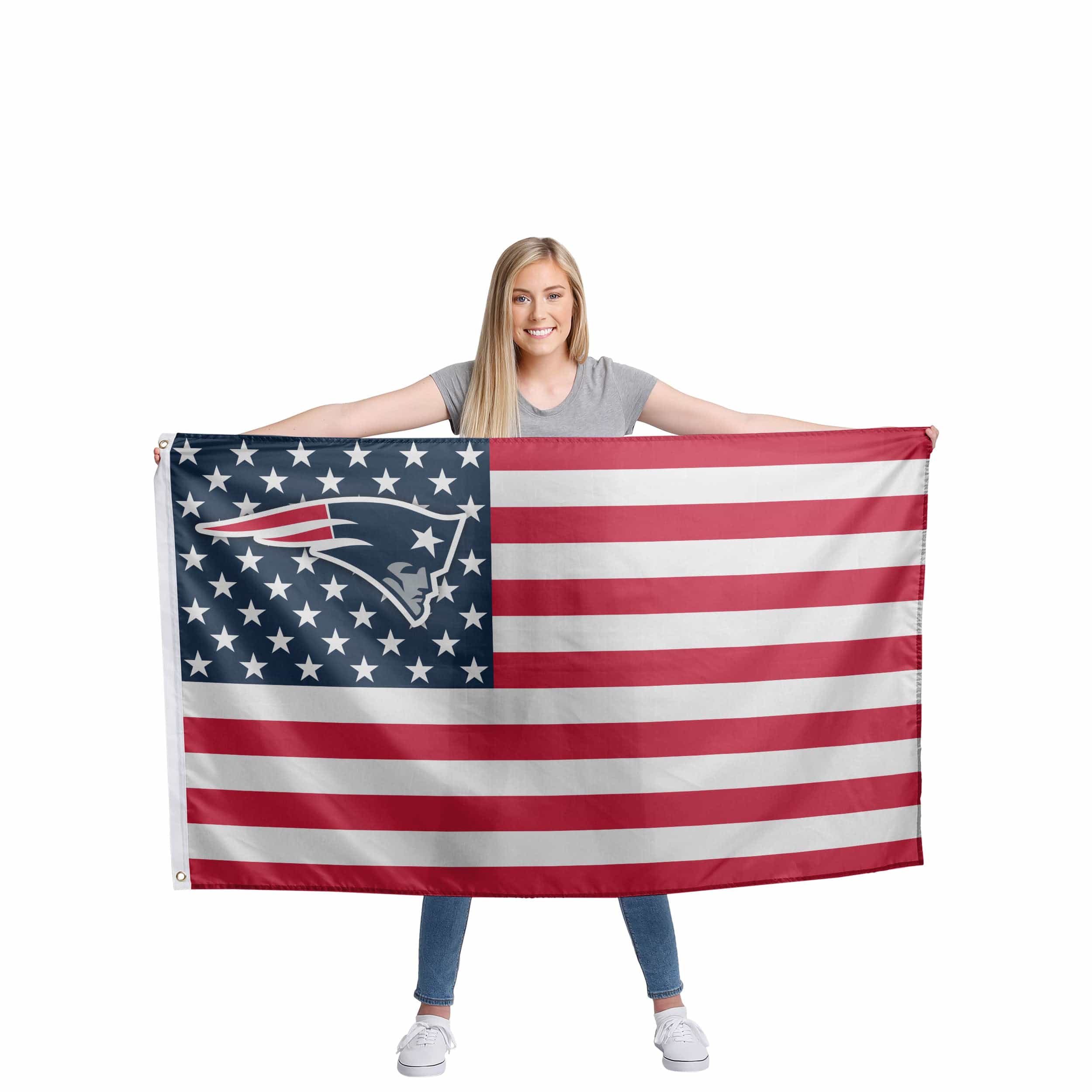 New England Patriots NFL American Stars Horizontal Flag - Image 2