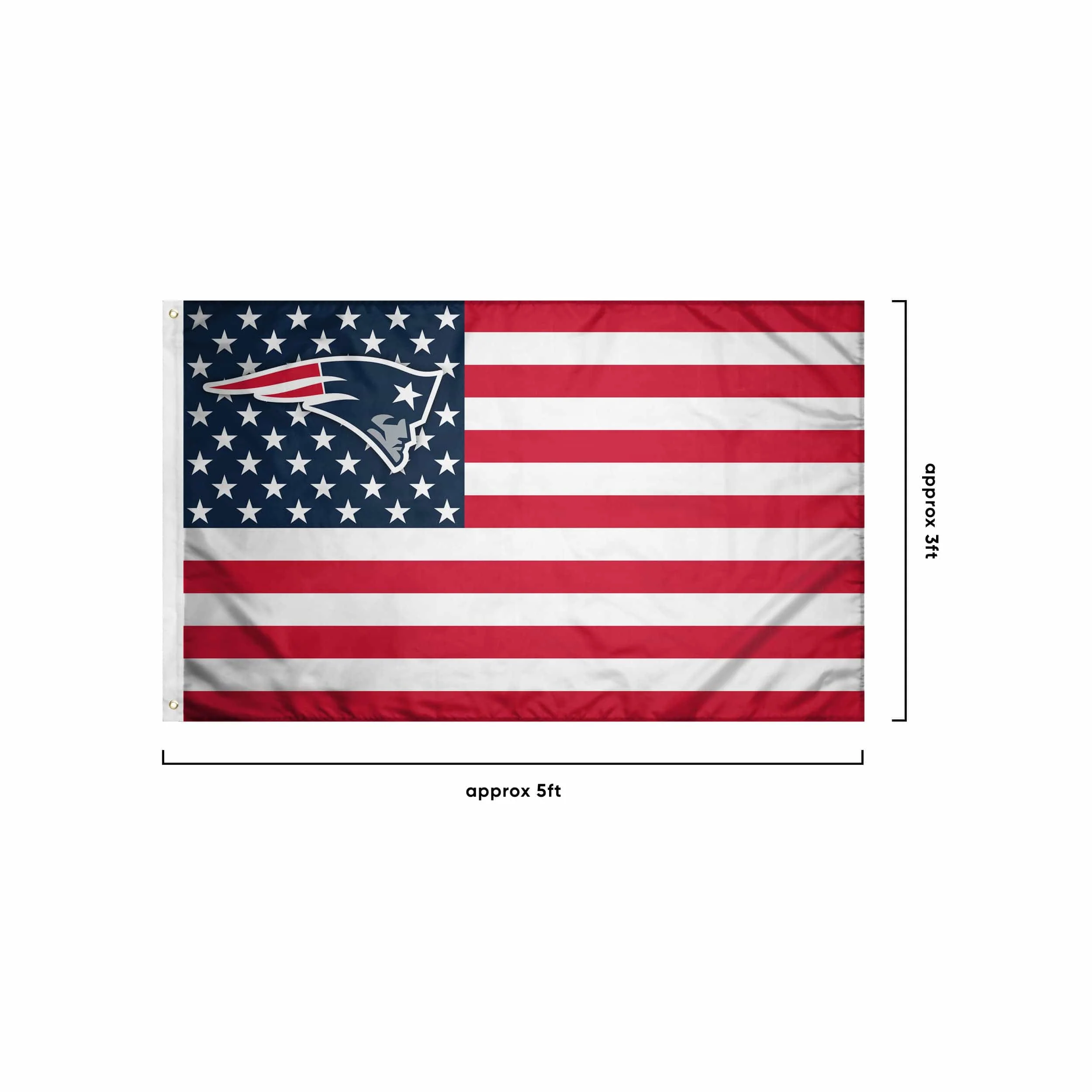 New England Patriots NFL American Stars Horizontal Flag - Image 3