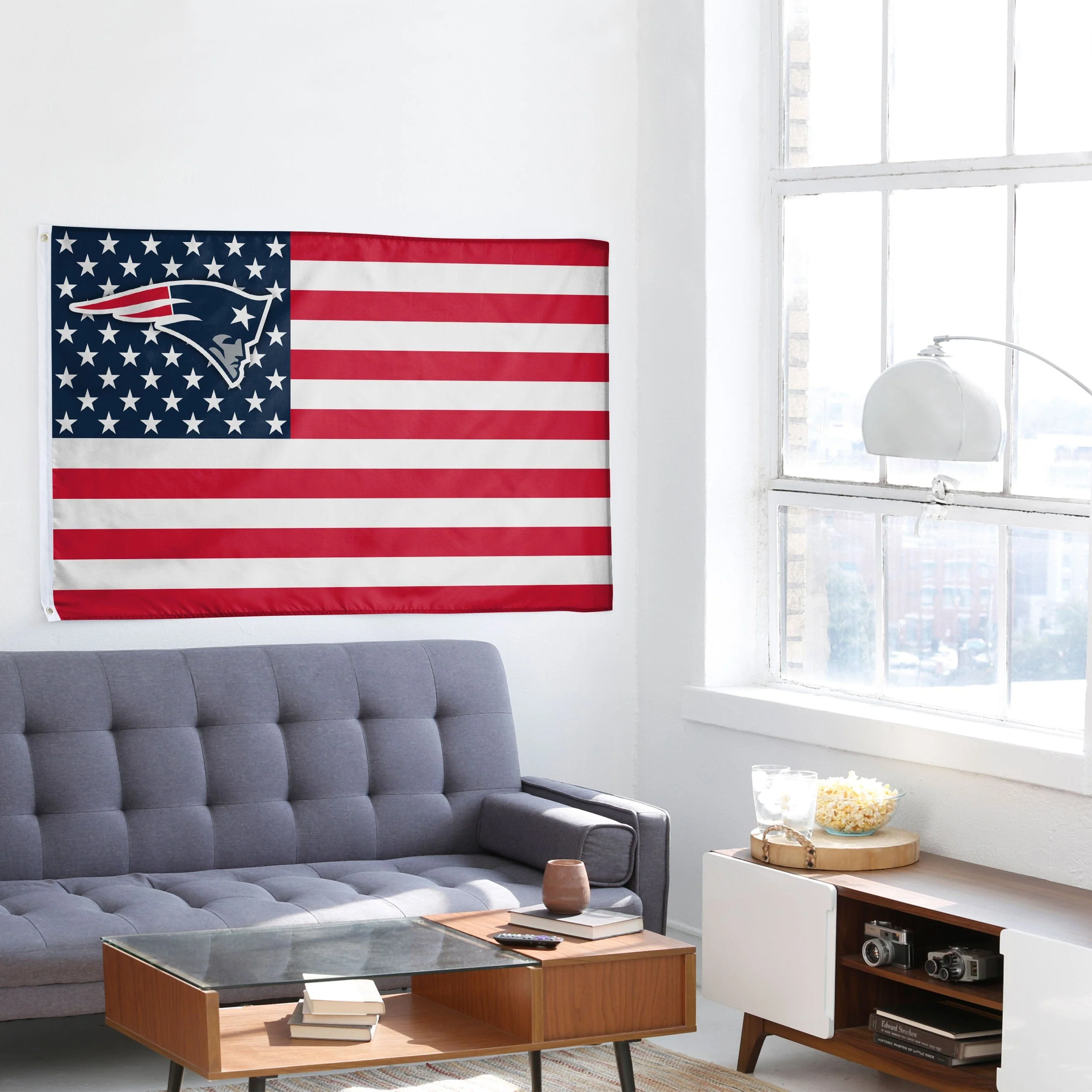 New England Patriots NFL American Stars Horizontal Flag - Image 4
