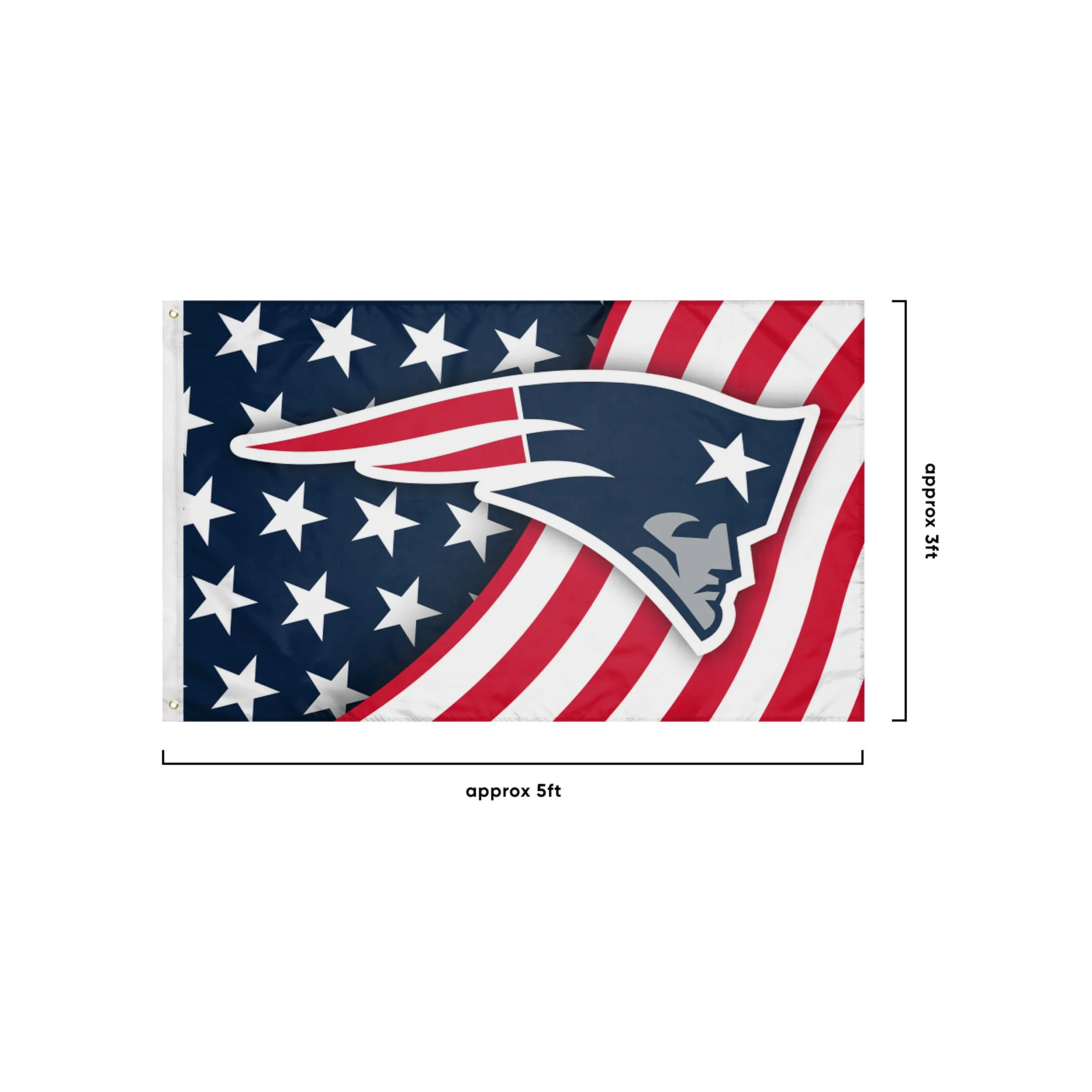 New England Patriots NFL Americana Horizontal Flag - Image 3