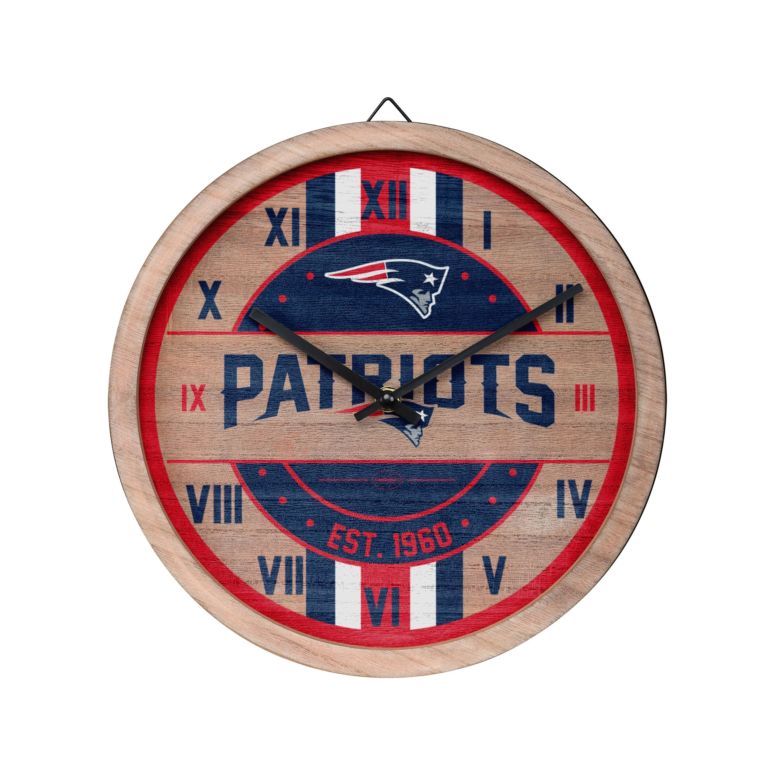 New England Patriots NFL Barrel Wall Clock