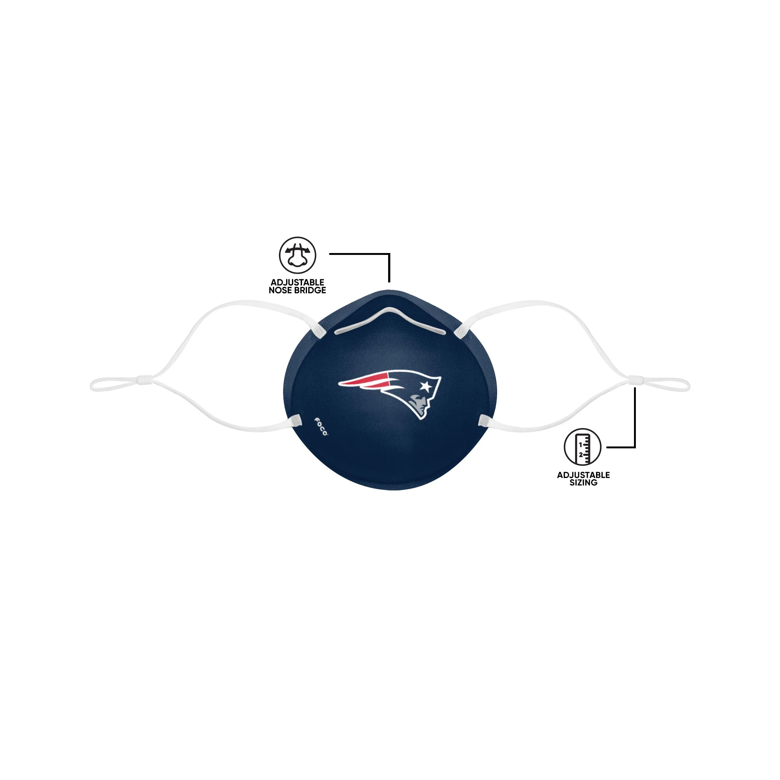 New England Patriots NFL Big Logo Cone Face Cover - Image 3