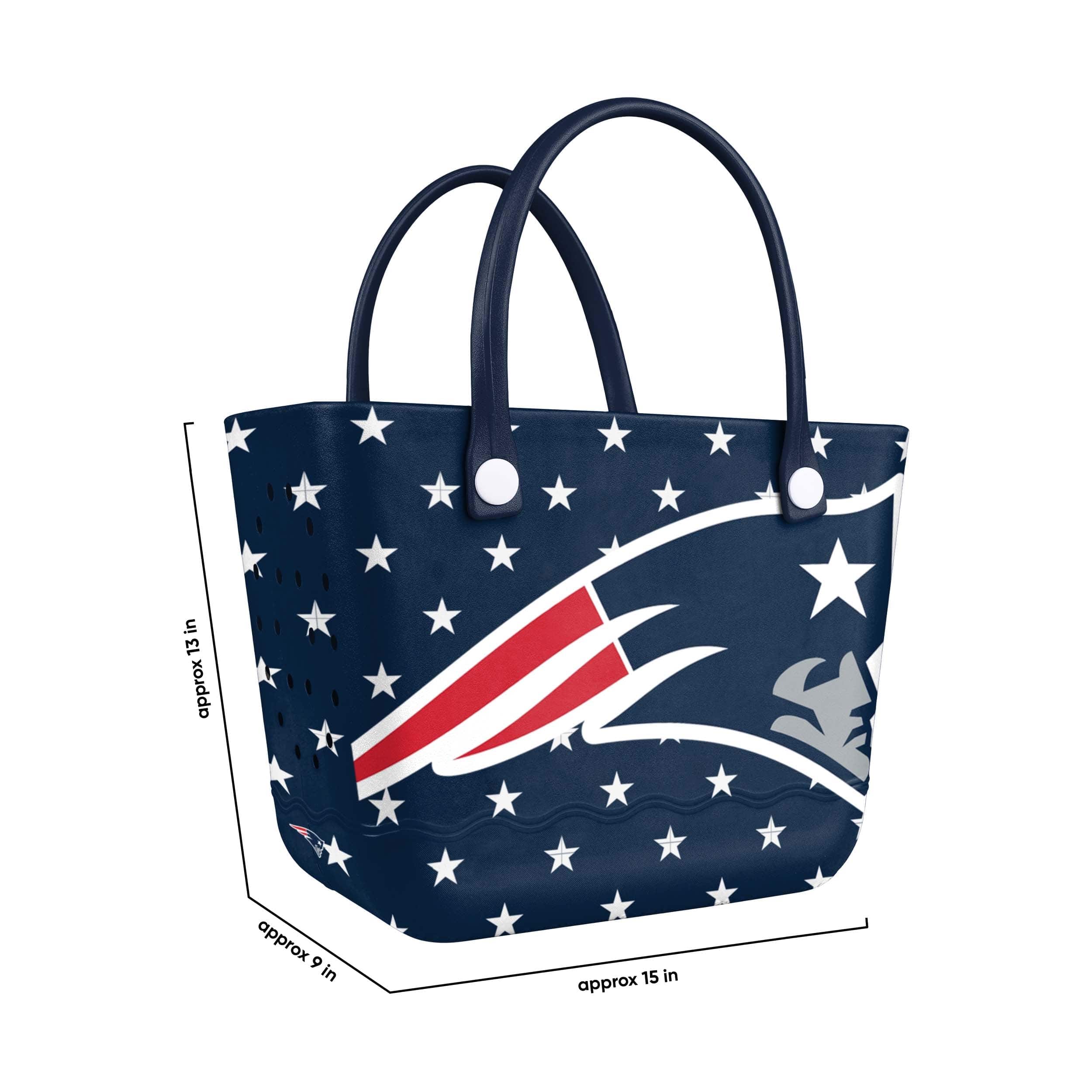 New England Patriots NFL Big Logo Mini Print Tailgate Tote Bag - Image 3