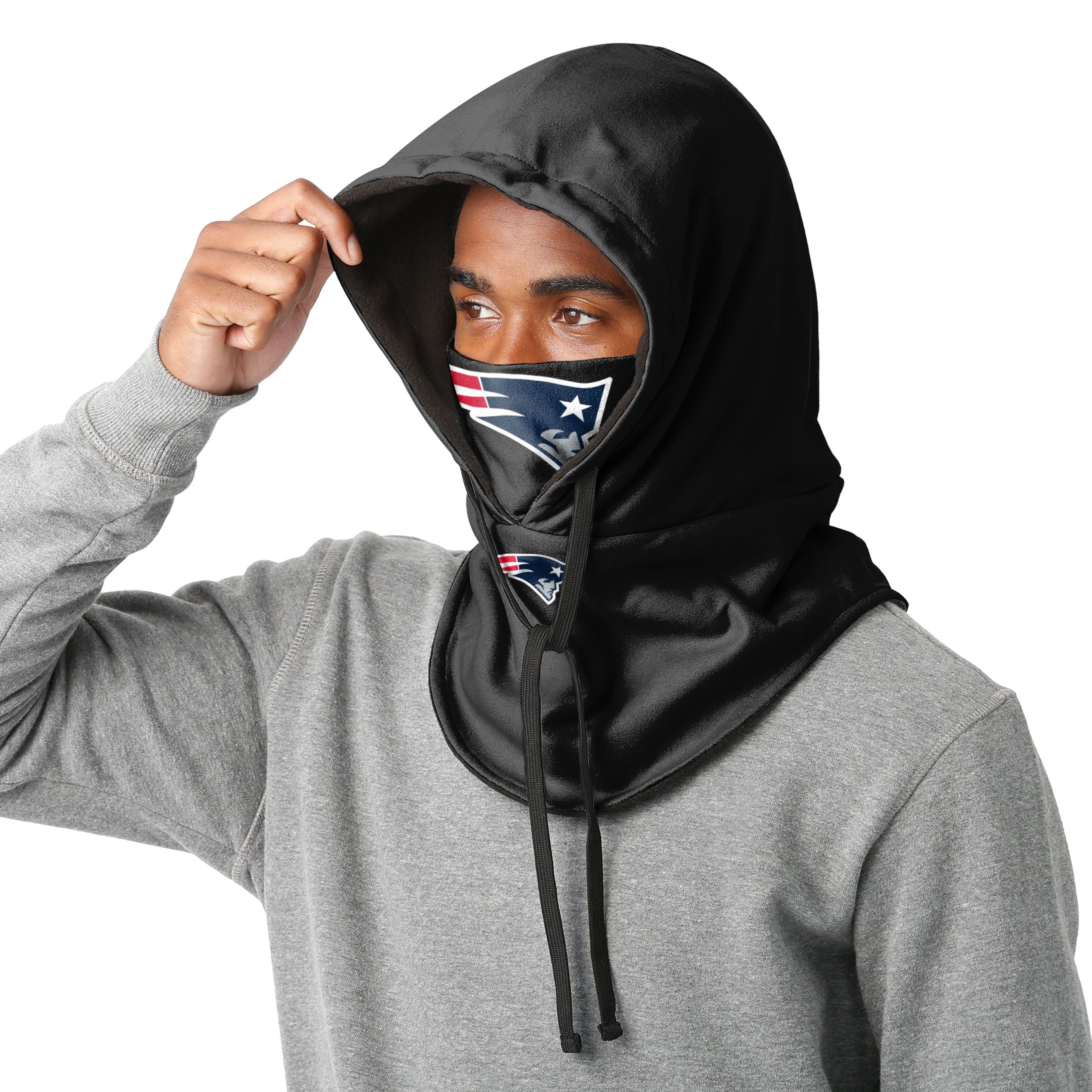 New England Patriots NFL Black Drawstring Hooded Gaiter - Image 3