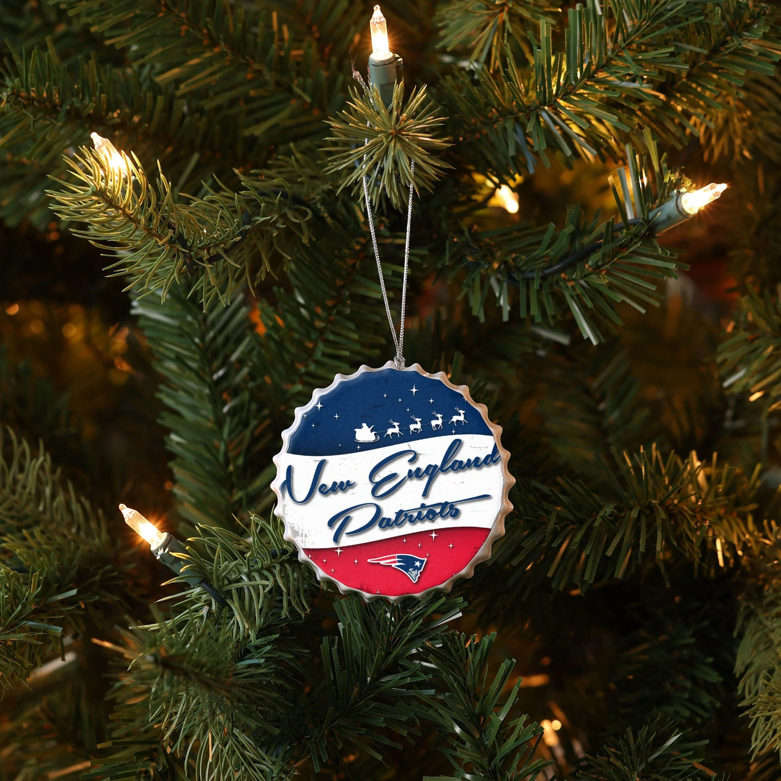 New England Patriots NFL Bottlecap Sign Ornament - Image 3