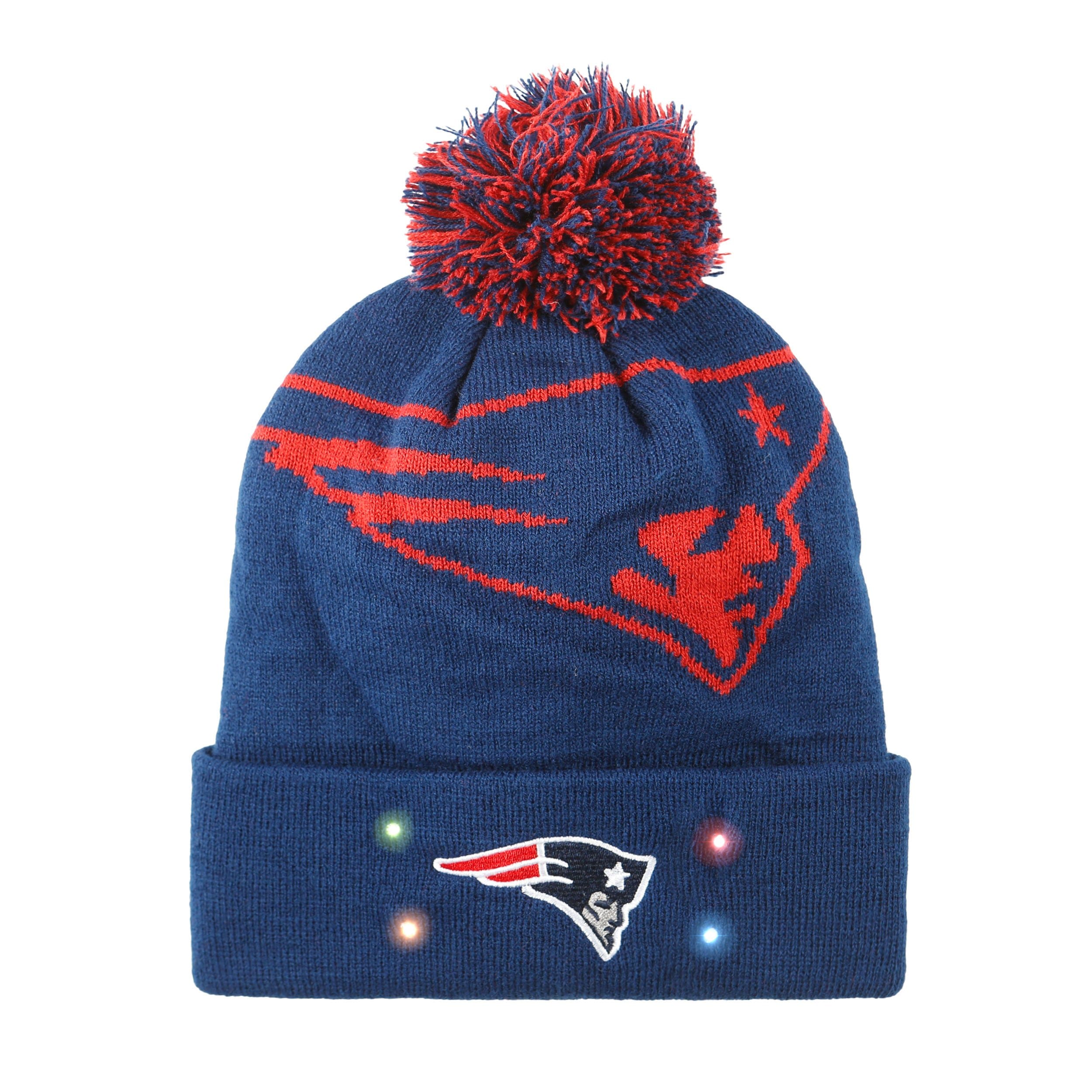 New England Patriots NFL Cropped Logo Light Up Knit Beanie - Image 2