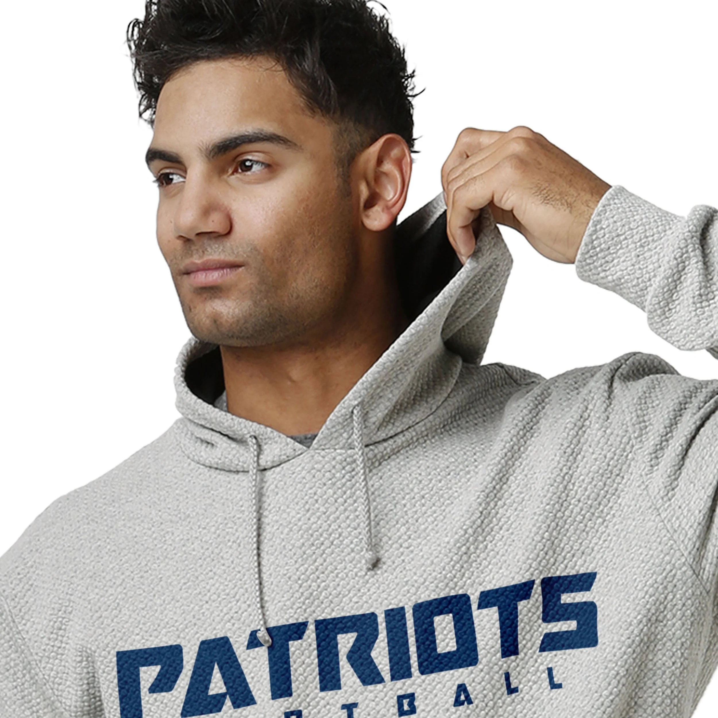 New England Patriots NFL Mens Gray Woven Hoodie - Image 5