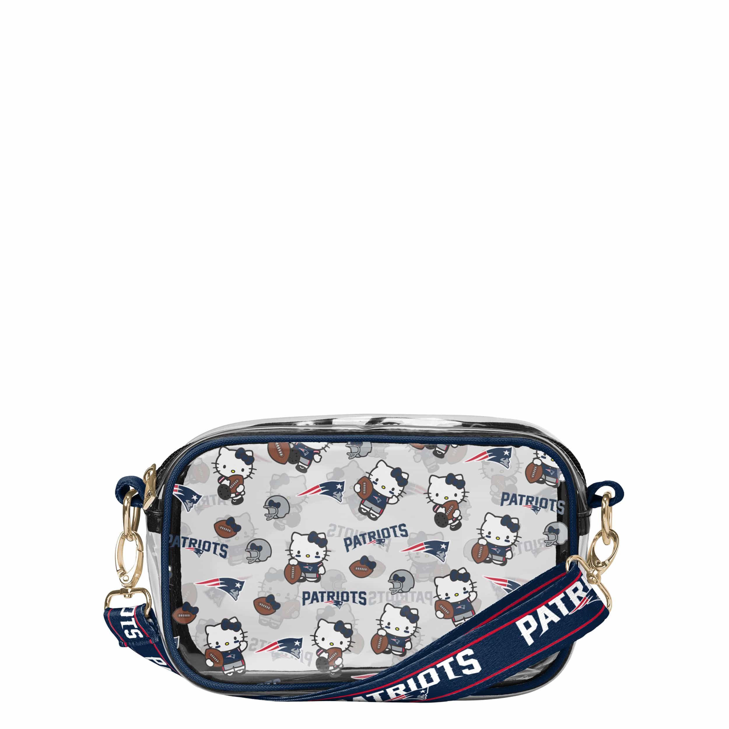 New England Patriots NFL Hello Kitty® Clear Crossbody Bag - (PREORDER - SHIPS MID JUNE)