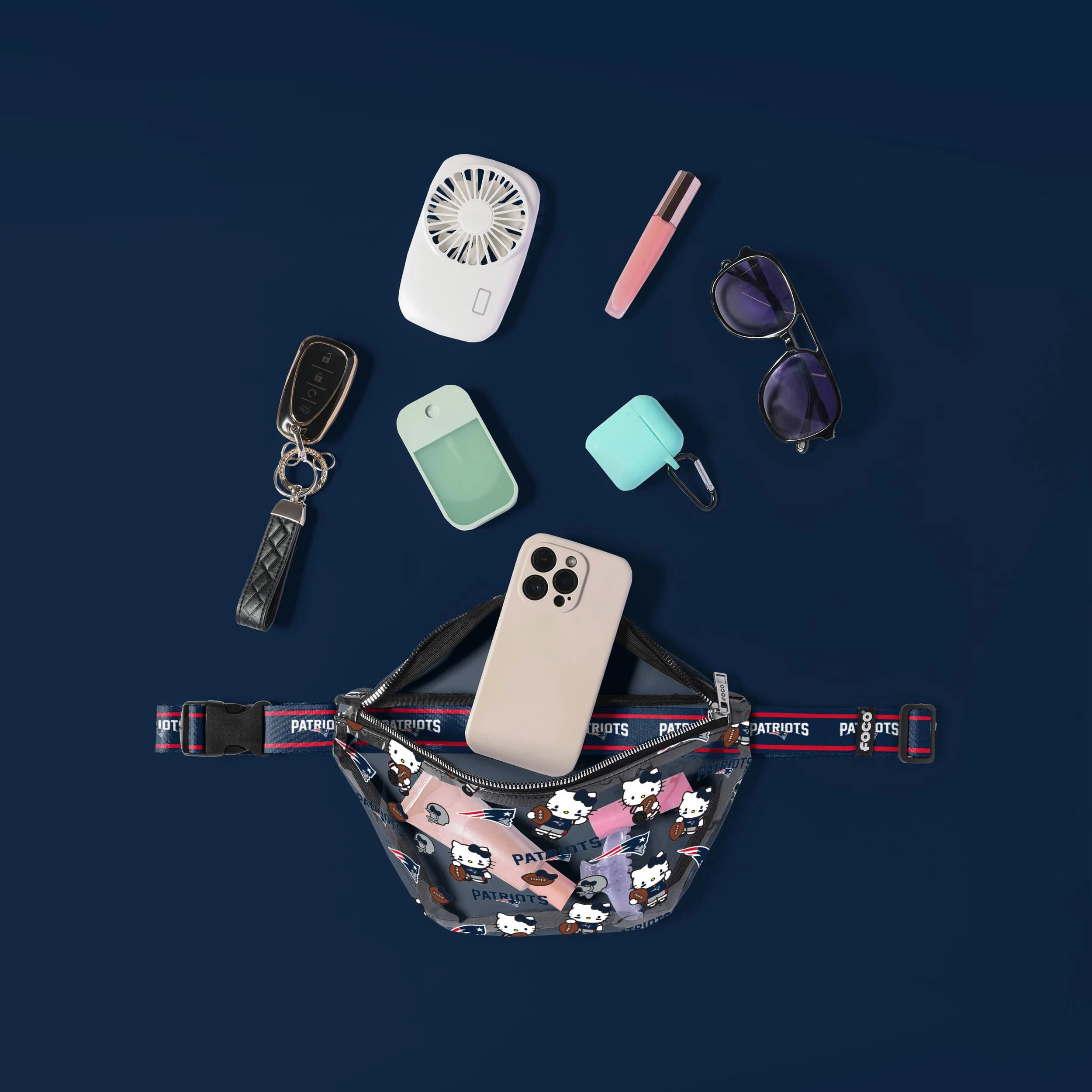 New England Patriots NFL Hello Kitty® Clear Fanny Pack (PREORDER - SHIPS MID JULY) - Image 3