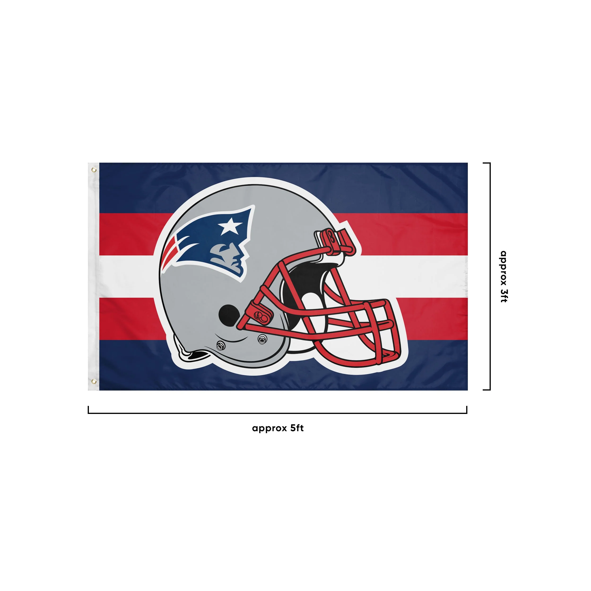New England Patriots NFL Helmet Horizontal Flag - Image 3
