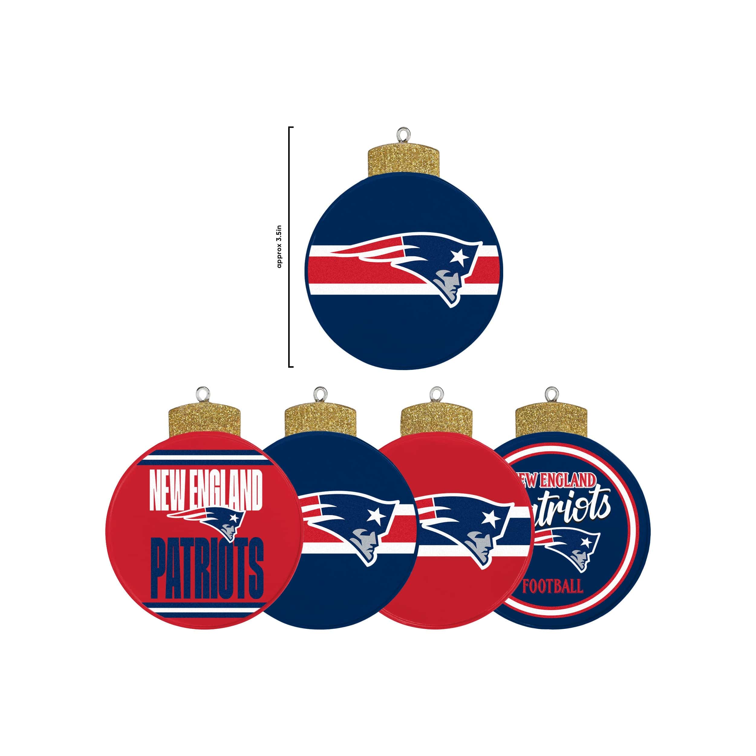 New England Patriots NFL Holiday 5 Pack Coaster Set - Image 5
