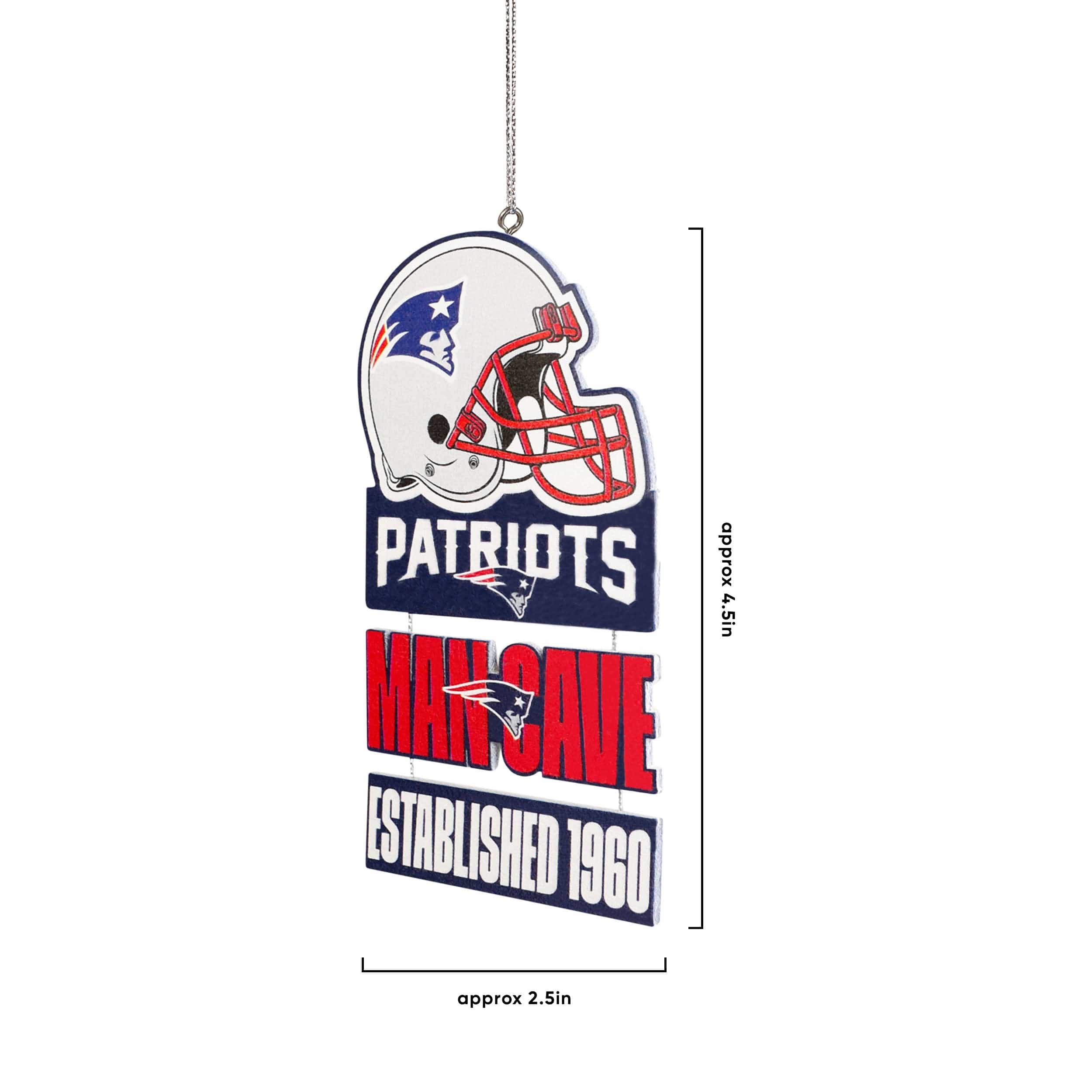New England Patriots NFL Mancave Sign Ornament - Image 2