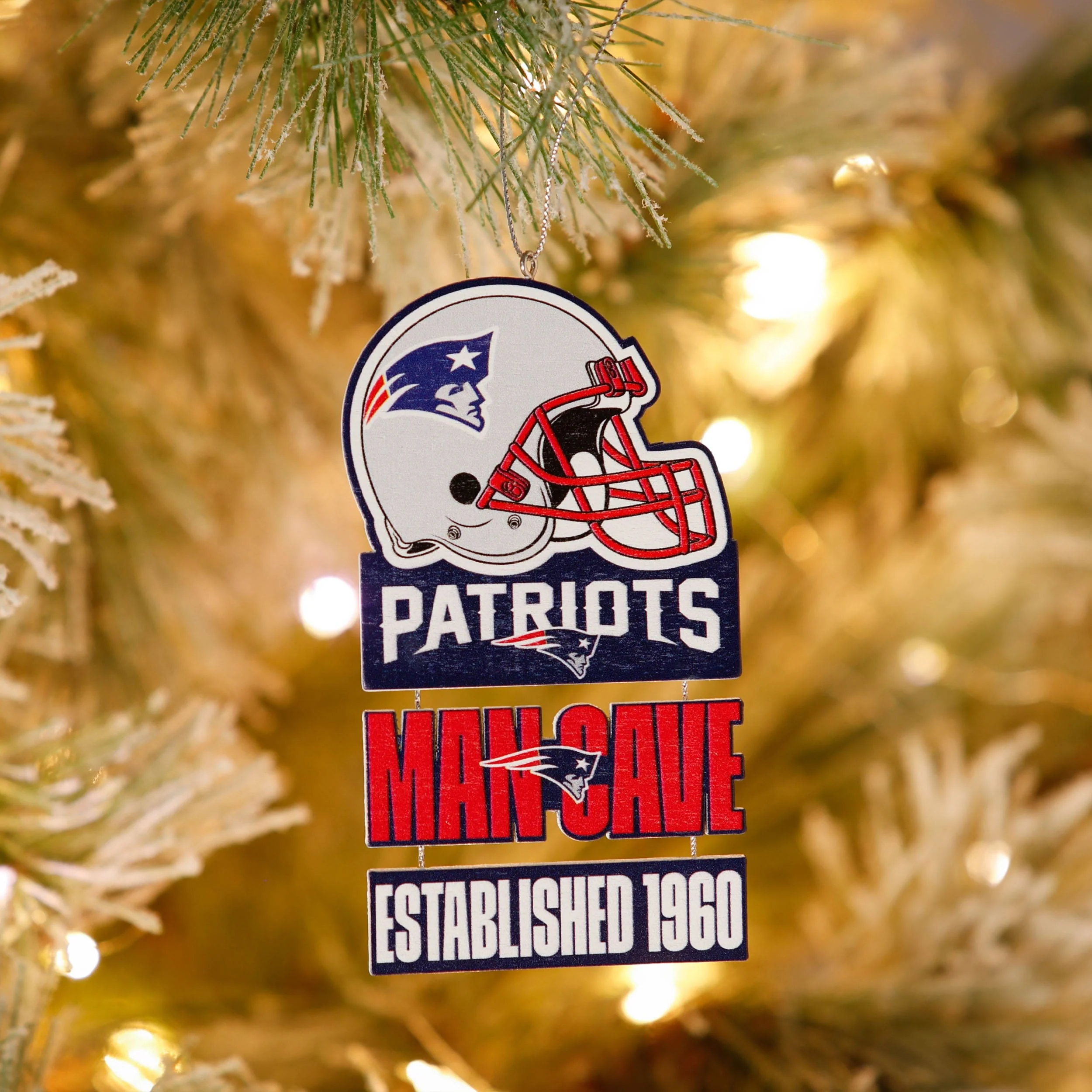 New England Patriots NFL Mancave Sign Ornament - Image 3