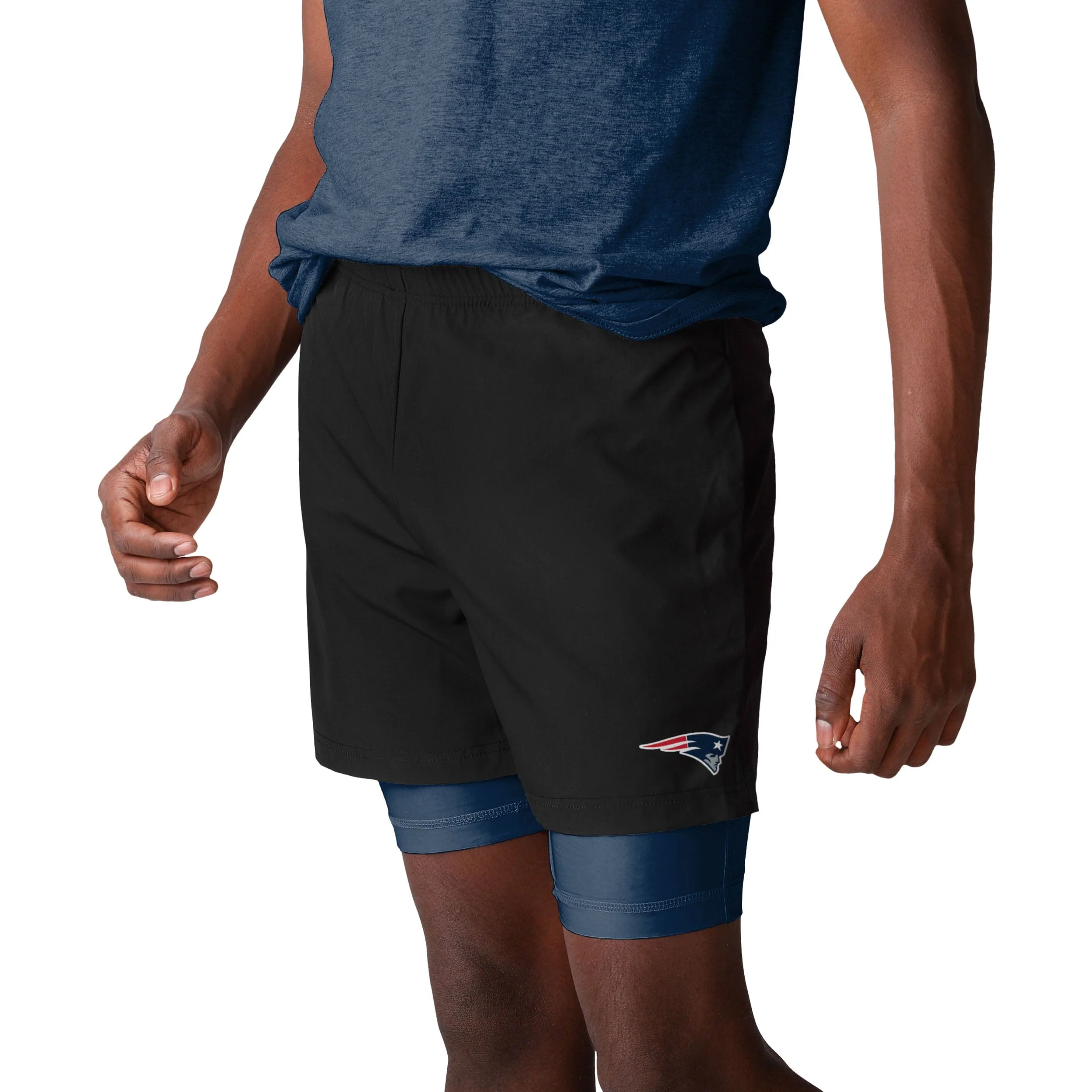 New England Patriots NFL Mens Black Team Color Lining Shorts - Image 2