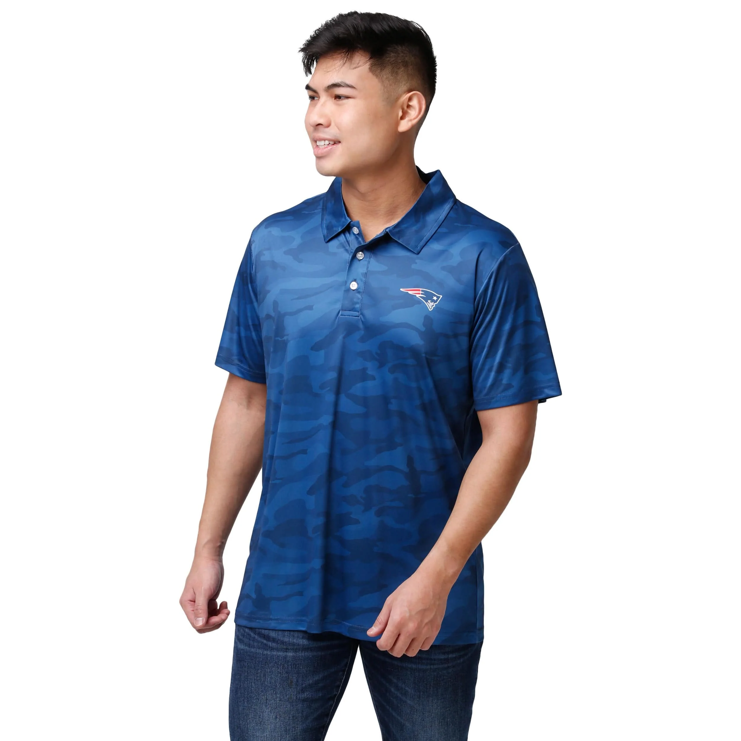 New England Patriots NFL Mens Color Camo Polyester Polo - Image 2