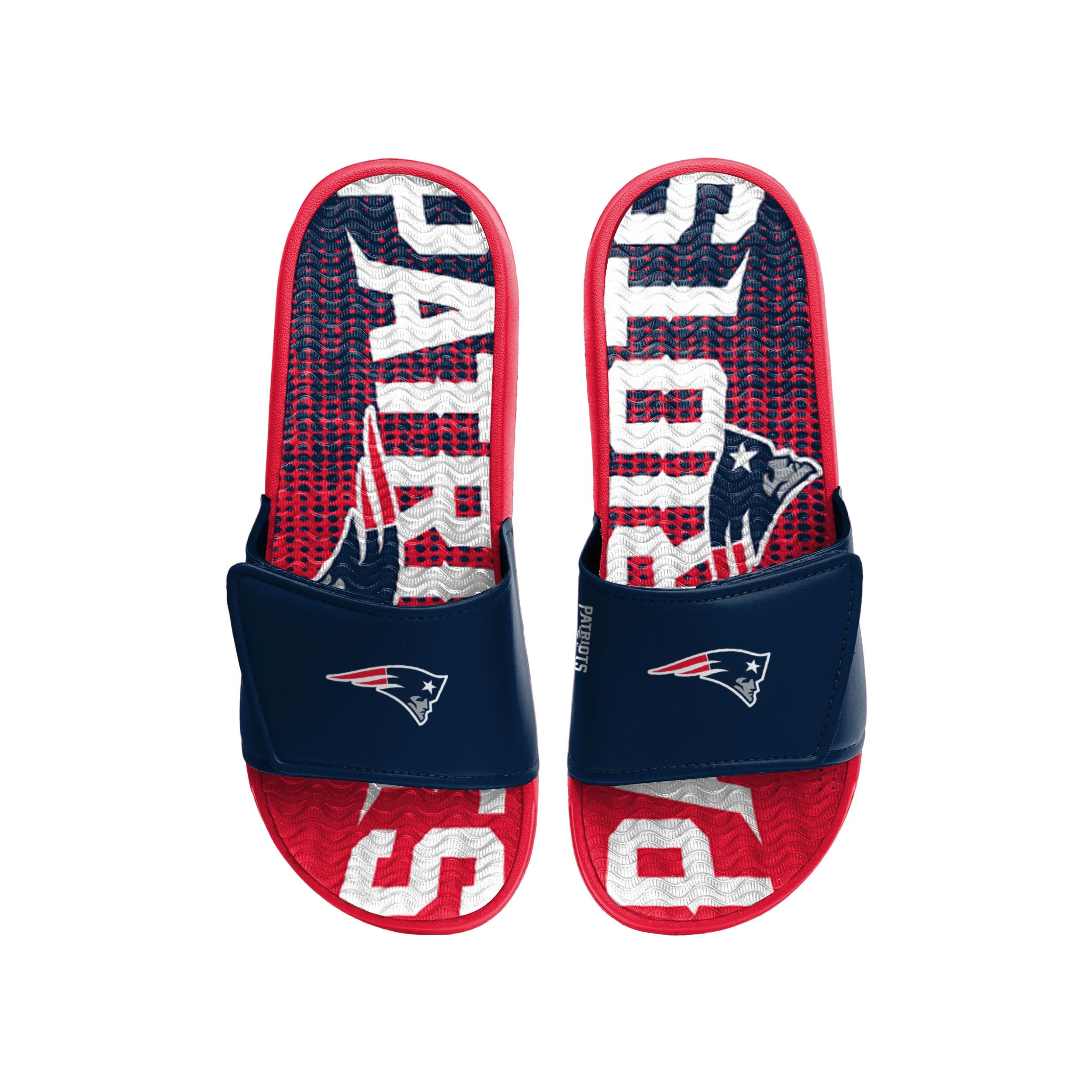 New England Patriots NFL Mens Gradient Wordmark Gel Slide - Image 2