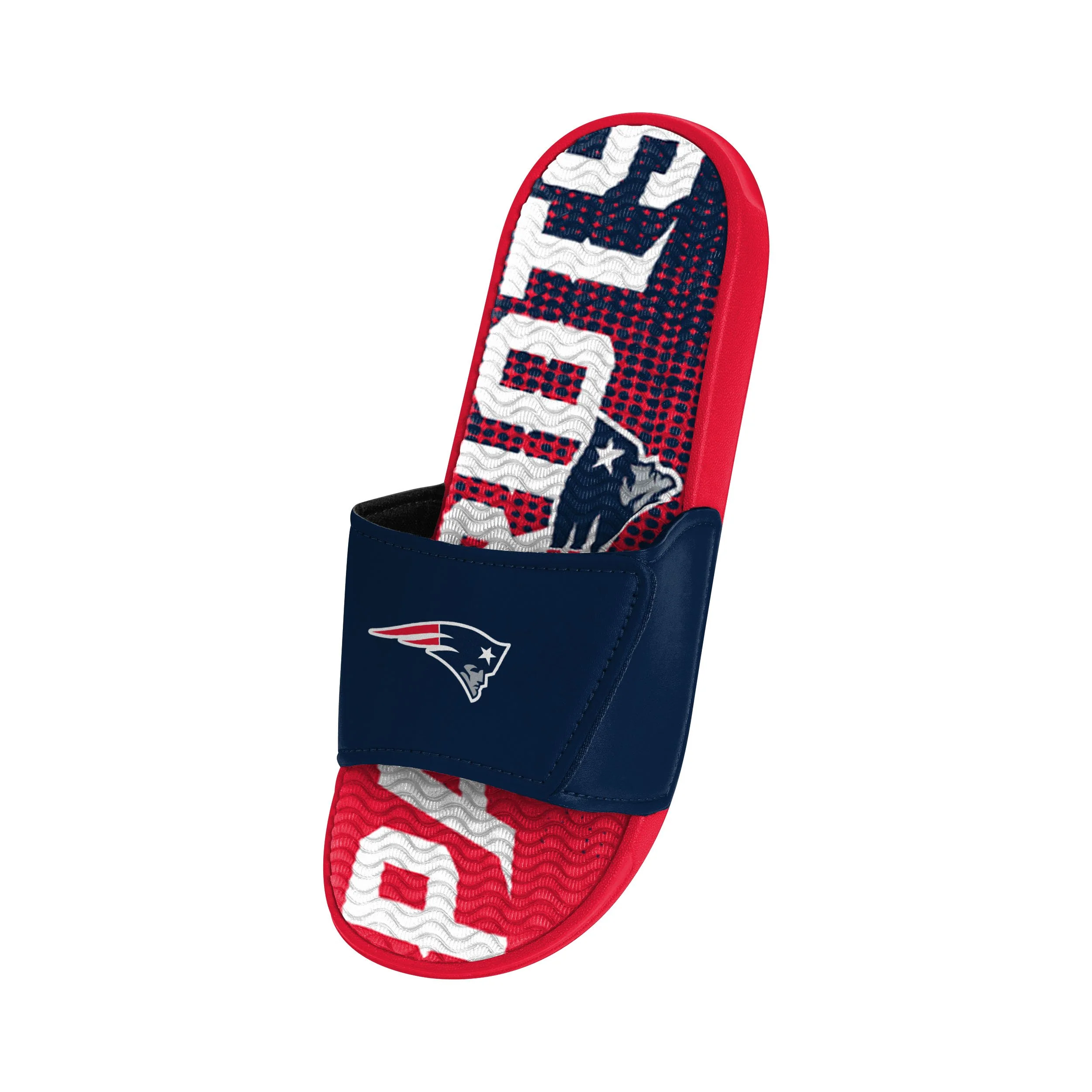 New England Patriots NFL Mens Gradient Wordmark Gel Slide - Image 3