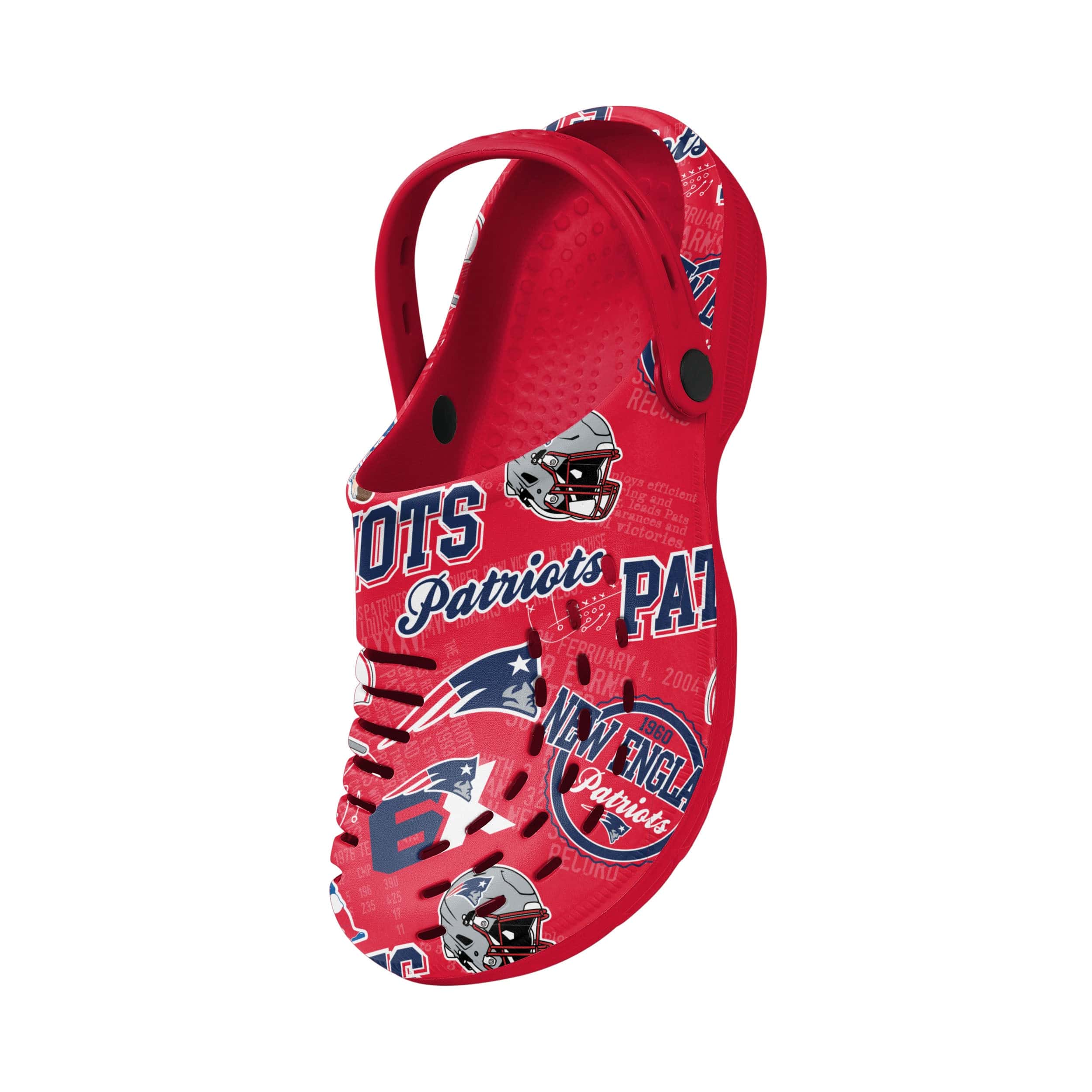 New England Patriots NFL Mens Historic Print Clog With Strap - Image 3