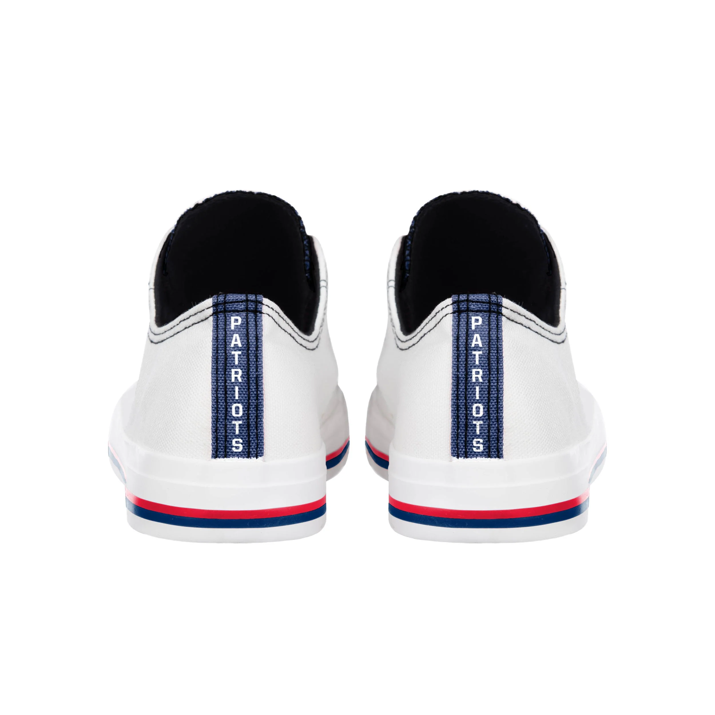New England Patriots NFL Mens Low Top White Canvas Shoes - Image 2