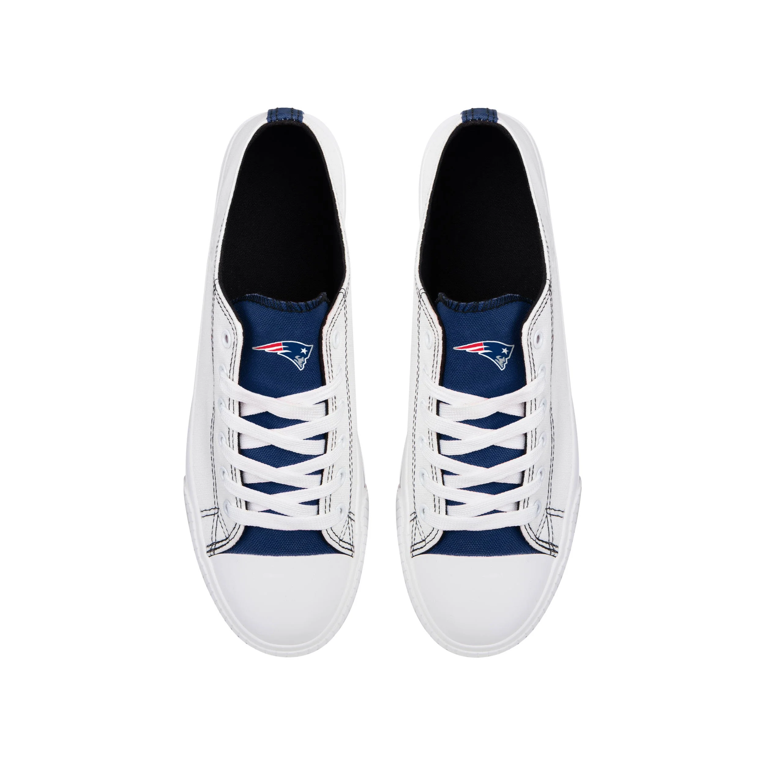 New England Patriots NFL Mens Low Top White Canvas Shoes - Image 3