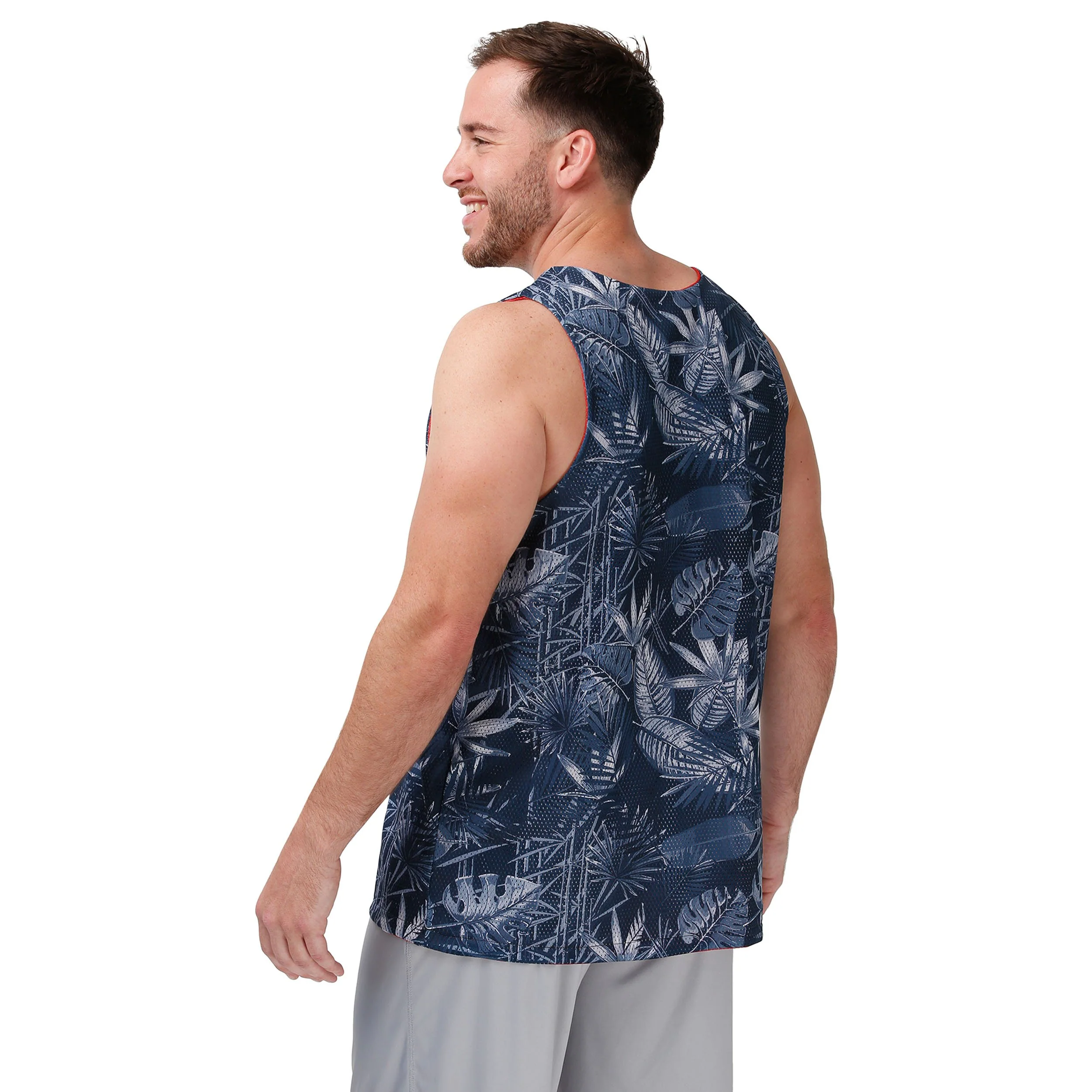 New England Patriots NFL Mens Reversible Floral Change-Up Sleeveless Top - Image 3