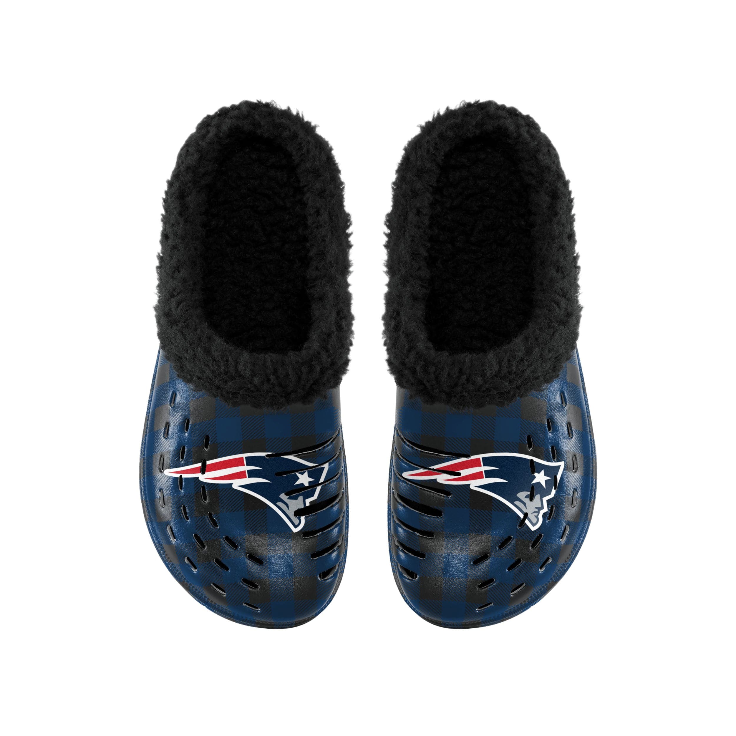New England Patriots NFL Mens Sherpa Lined Buffalo Check Clog - Image 4