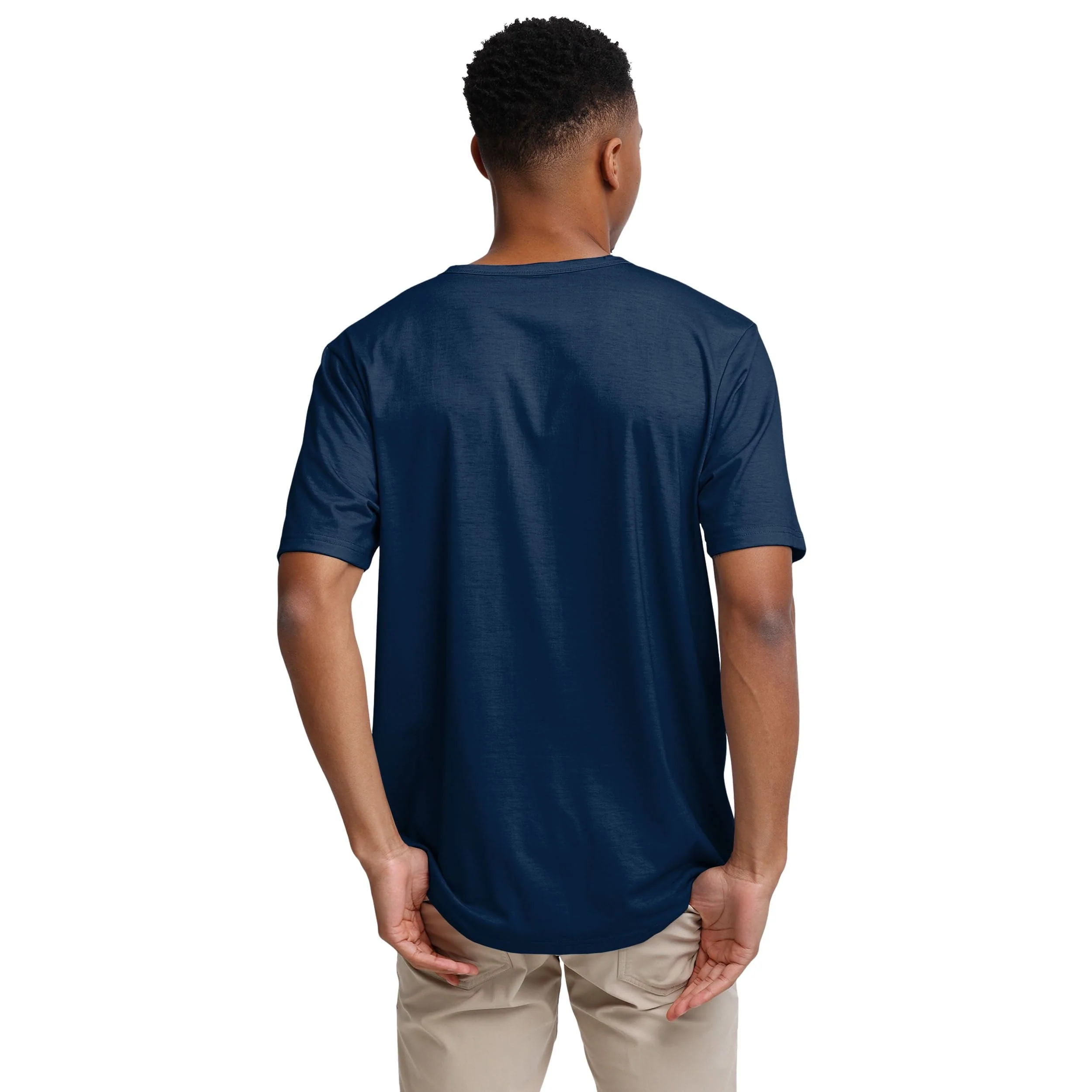 New England Patriots NFL Mens Solid Team Logo Short Sleeve Henley - Image 3