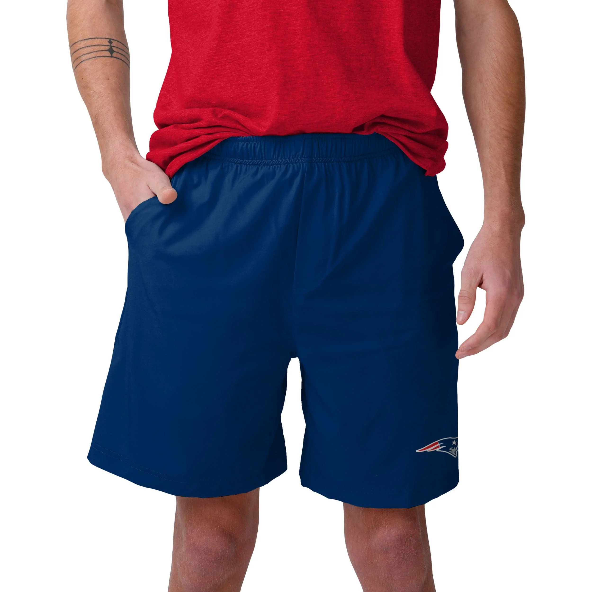 New England Patriots NFL Mens Solid Woven Shorts - Image 2