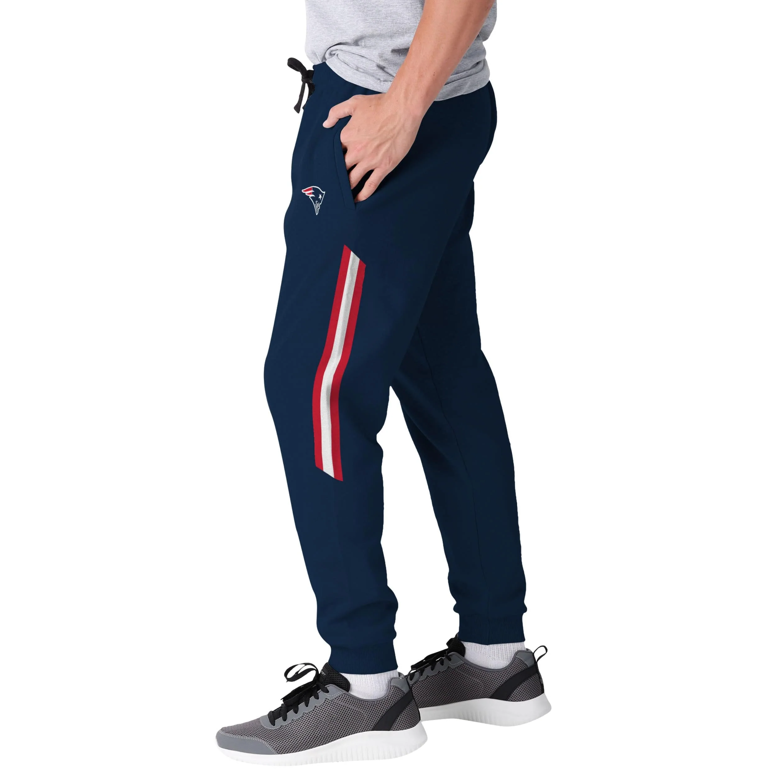 New England Patriots NFL Mens Team Stripe Joggers - Image 2