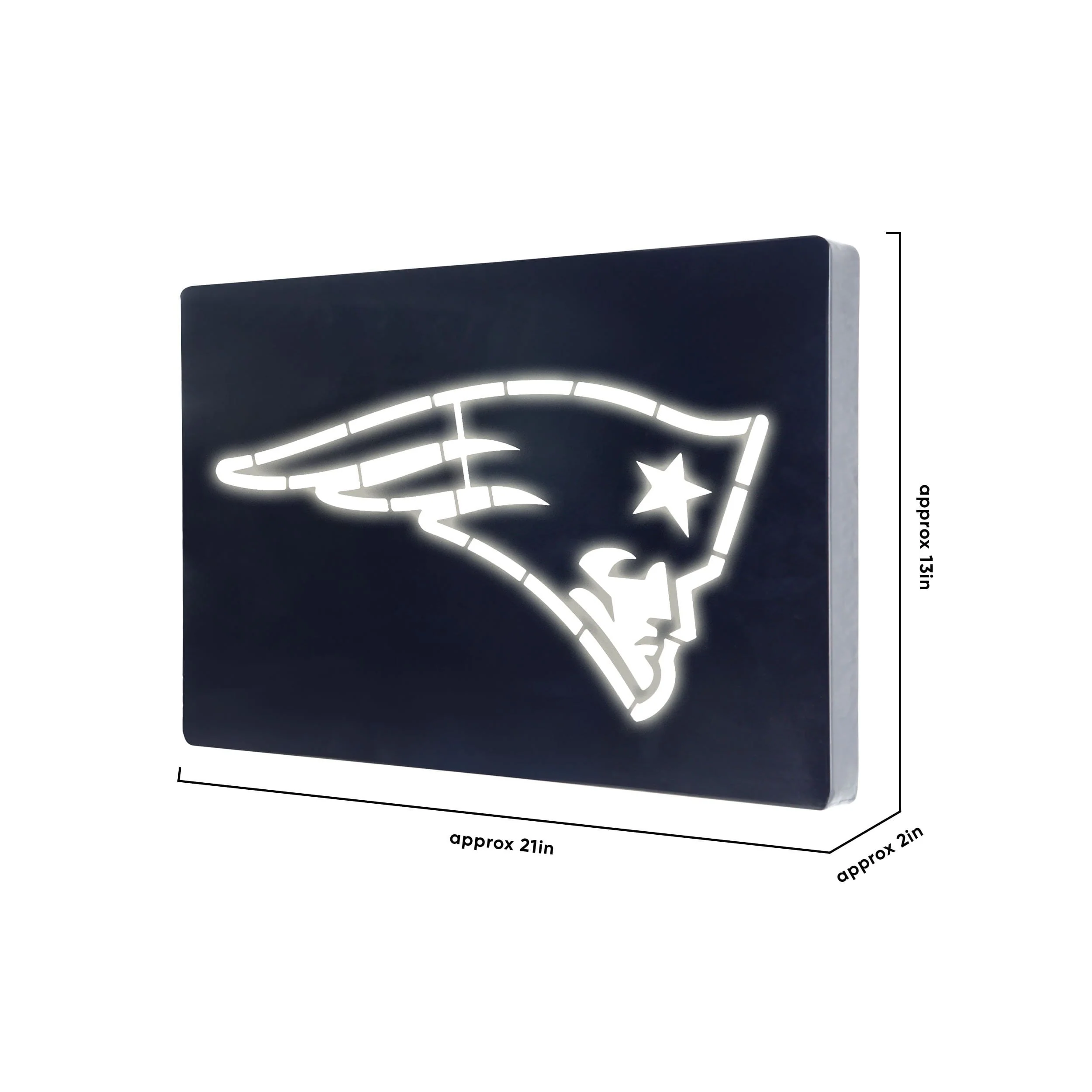 New England Patriots NFL Metal Light Up Logo Sign - Image 3