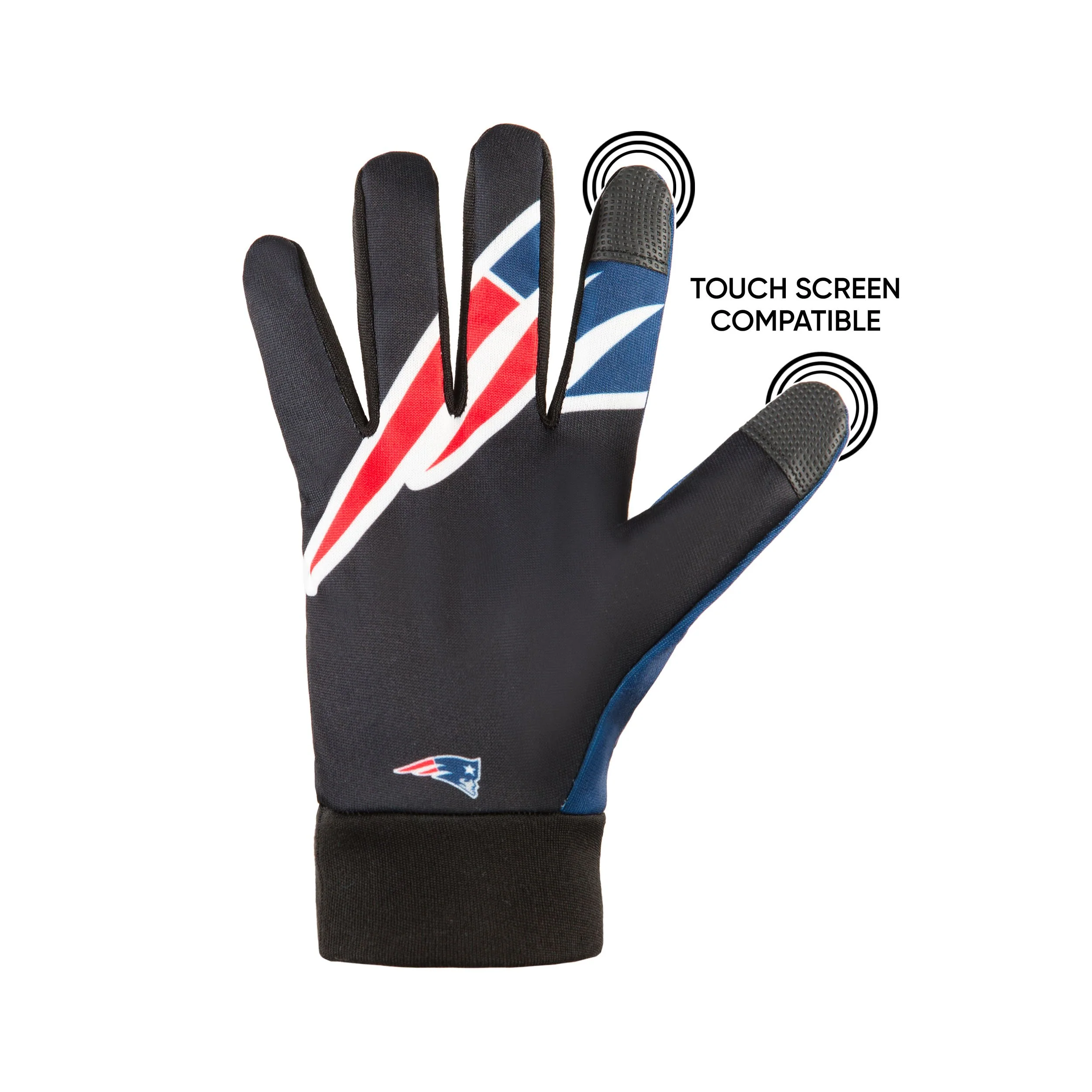 New England Patriots NFL Palm Logo Texting Gloves - Image 3