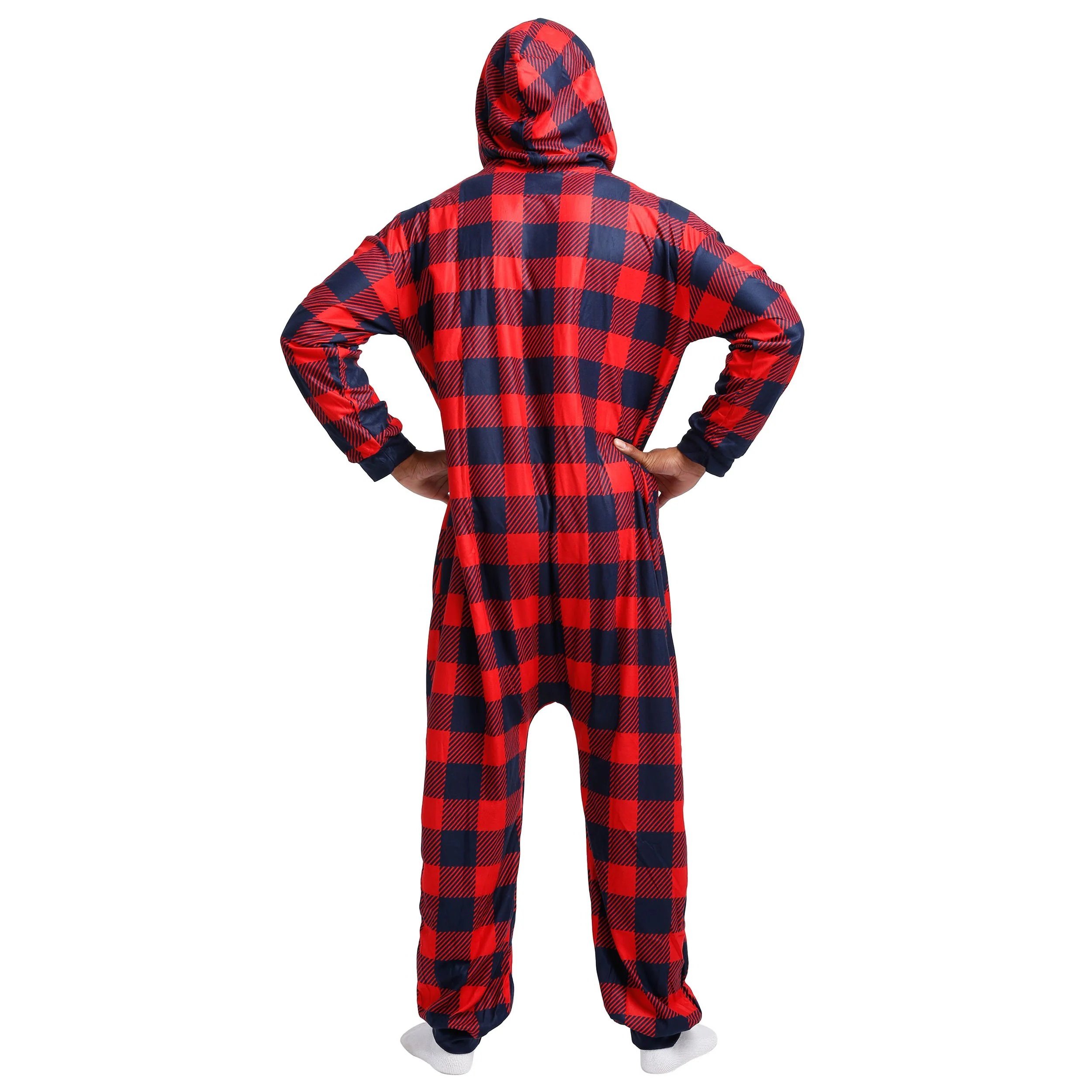 New England Patriots NFL Plaid One Piece Pajamas - Image 2