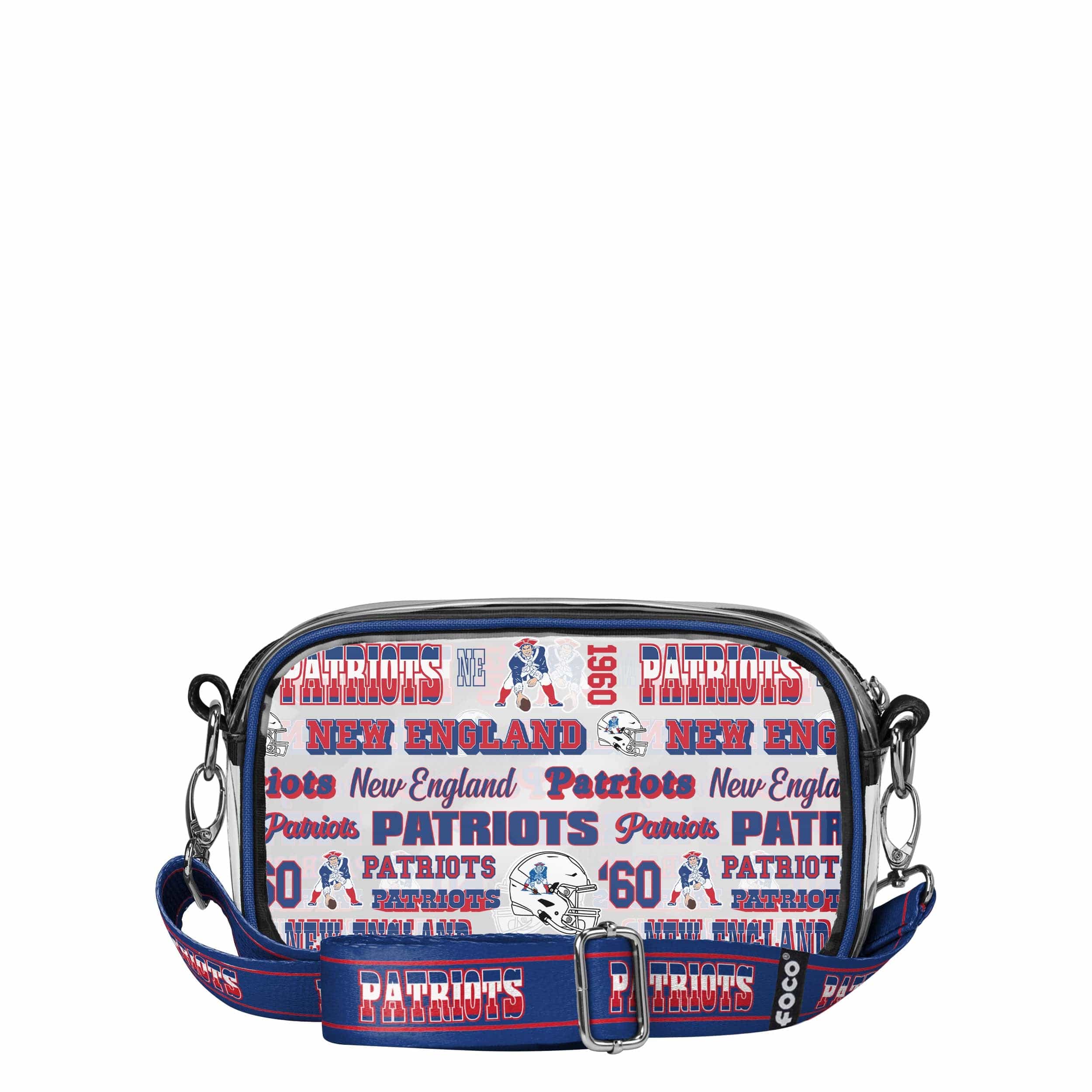 New England Patriots NFL Repeat Retro Print Clear Crossbody Bag - Image 5