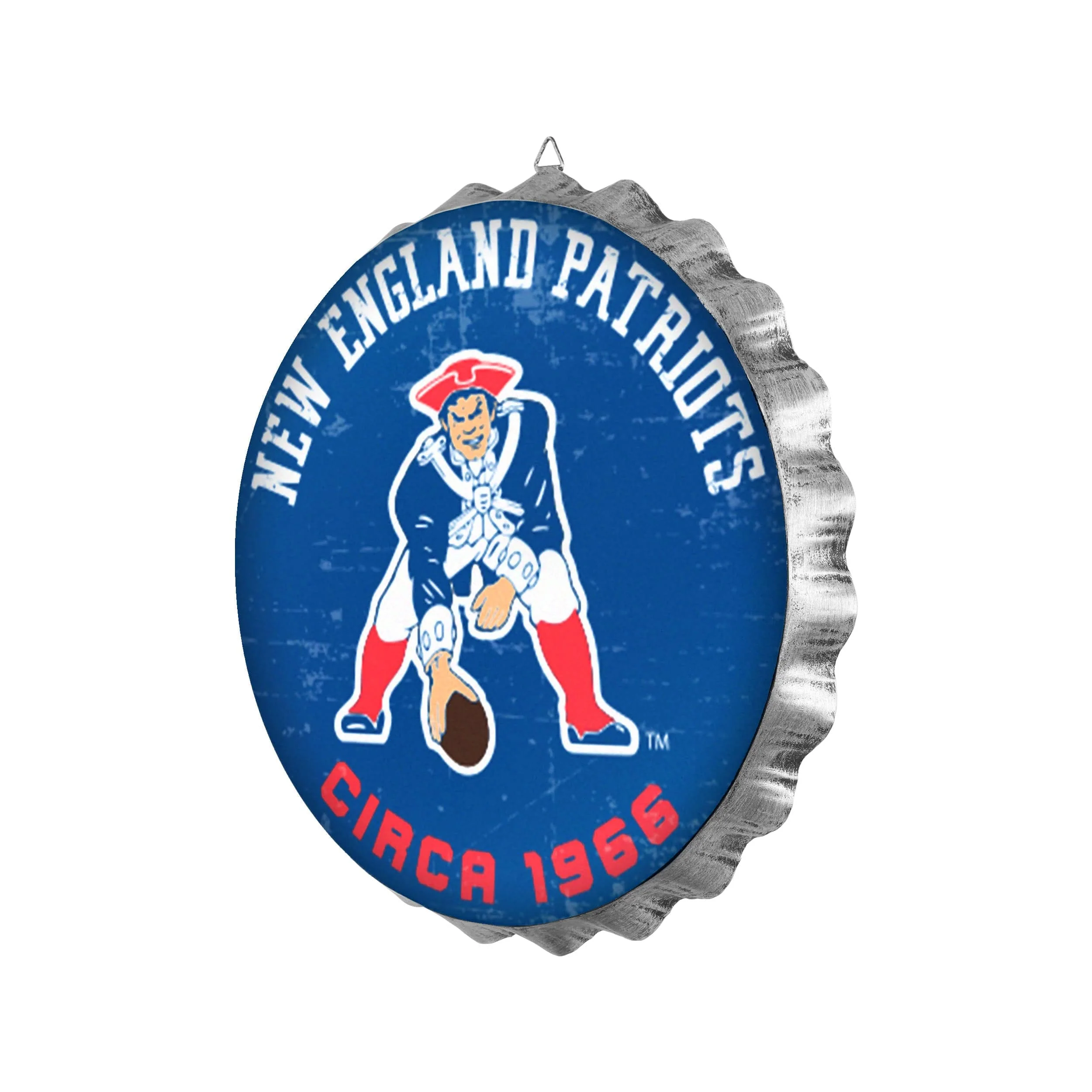 New England Patriots NFL Retro Bottle Cap Wall Sign - Image 2