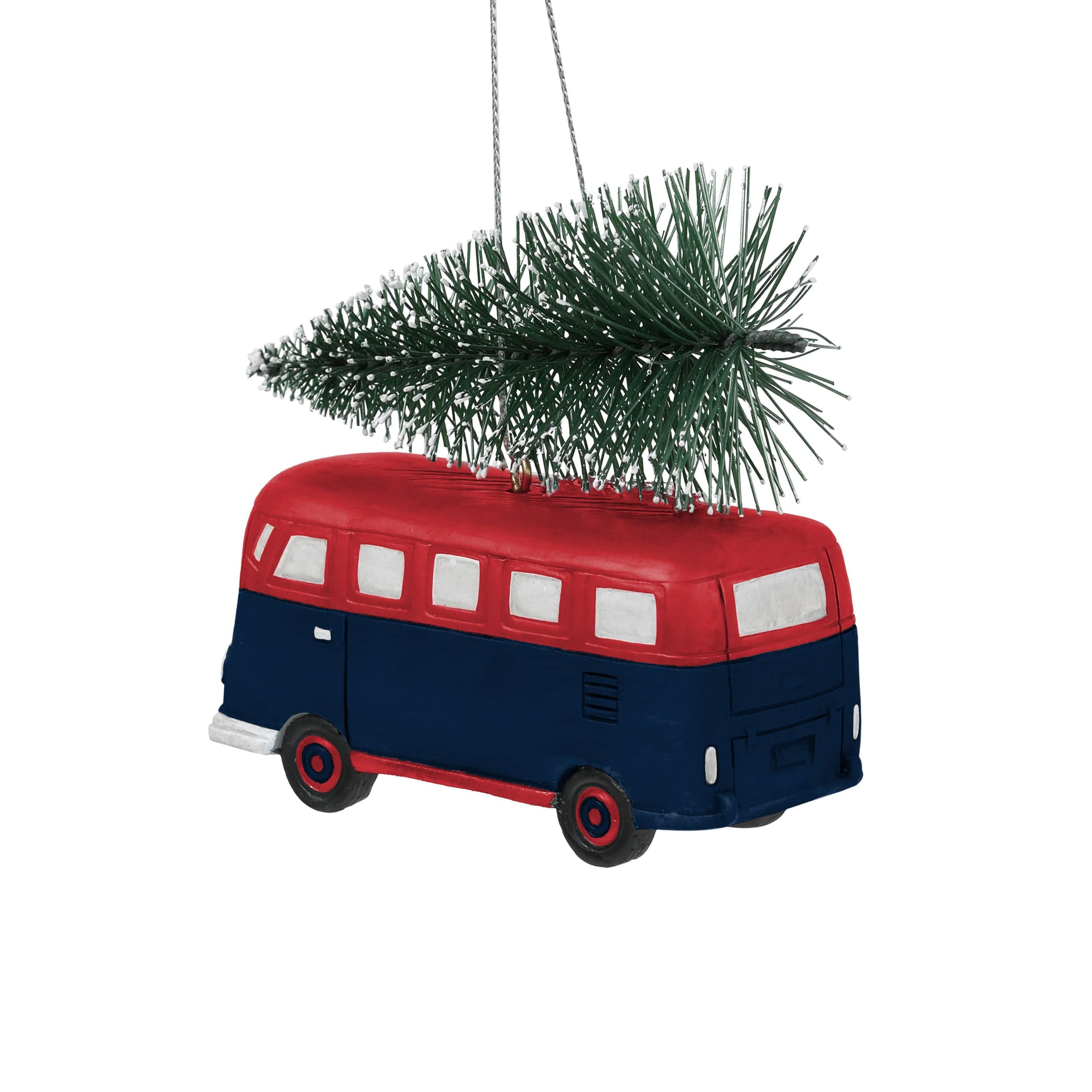 New England Patriots Retro Bus With Tree Ornament - Image 3