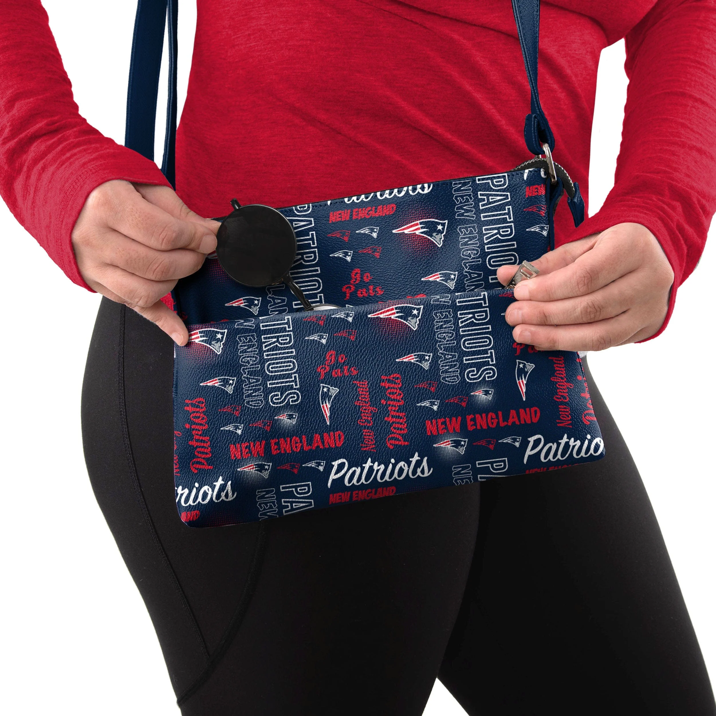 New England Patriots NFL Spirited Style Printed Collection Foldover Tote Bag - Image 3