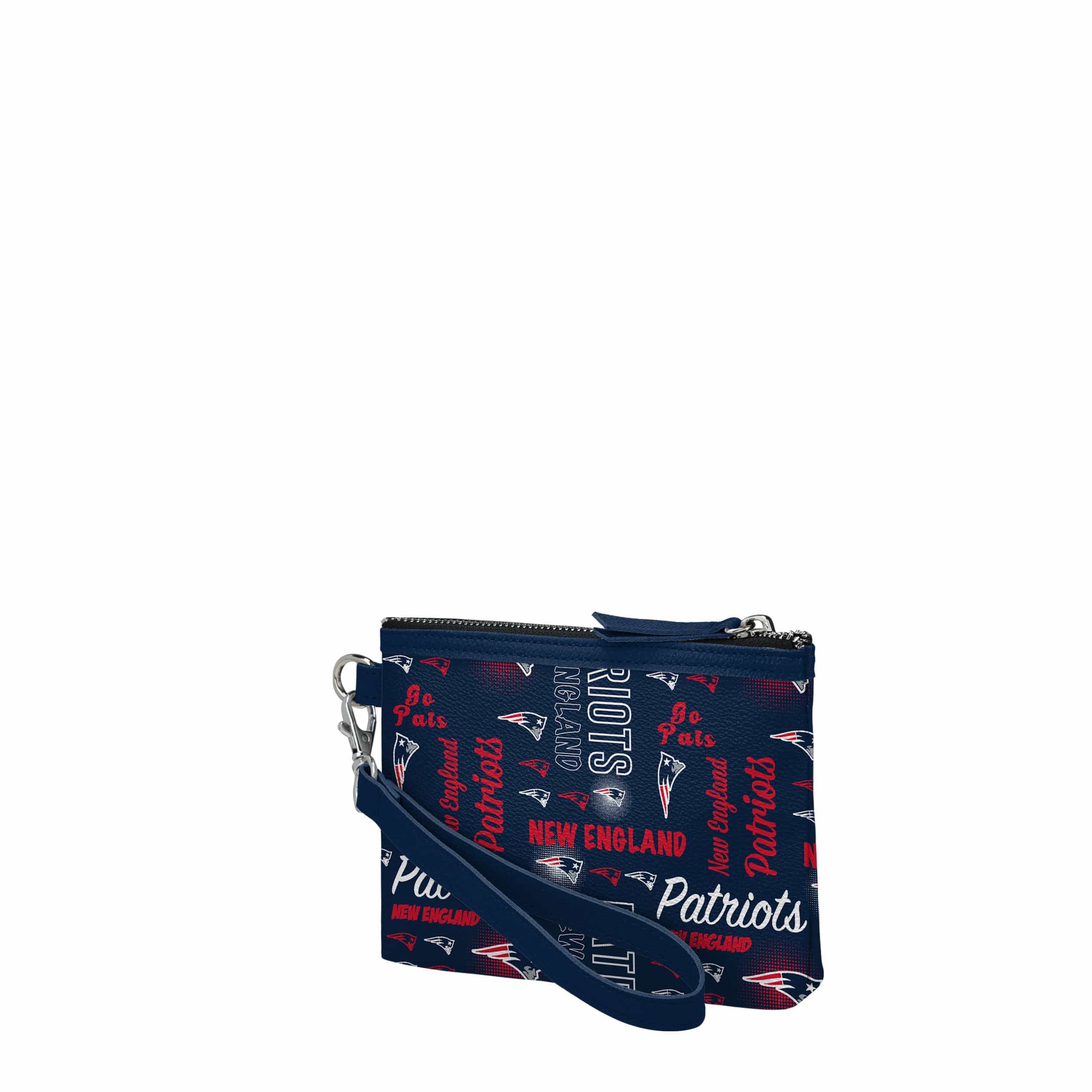 New England Patriots NFL Spirited Style Printed Collection Repeat Logo Wristlet - Image 2