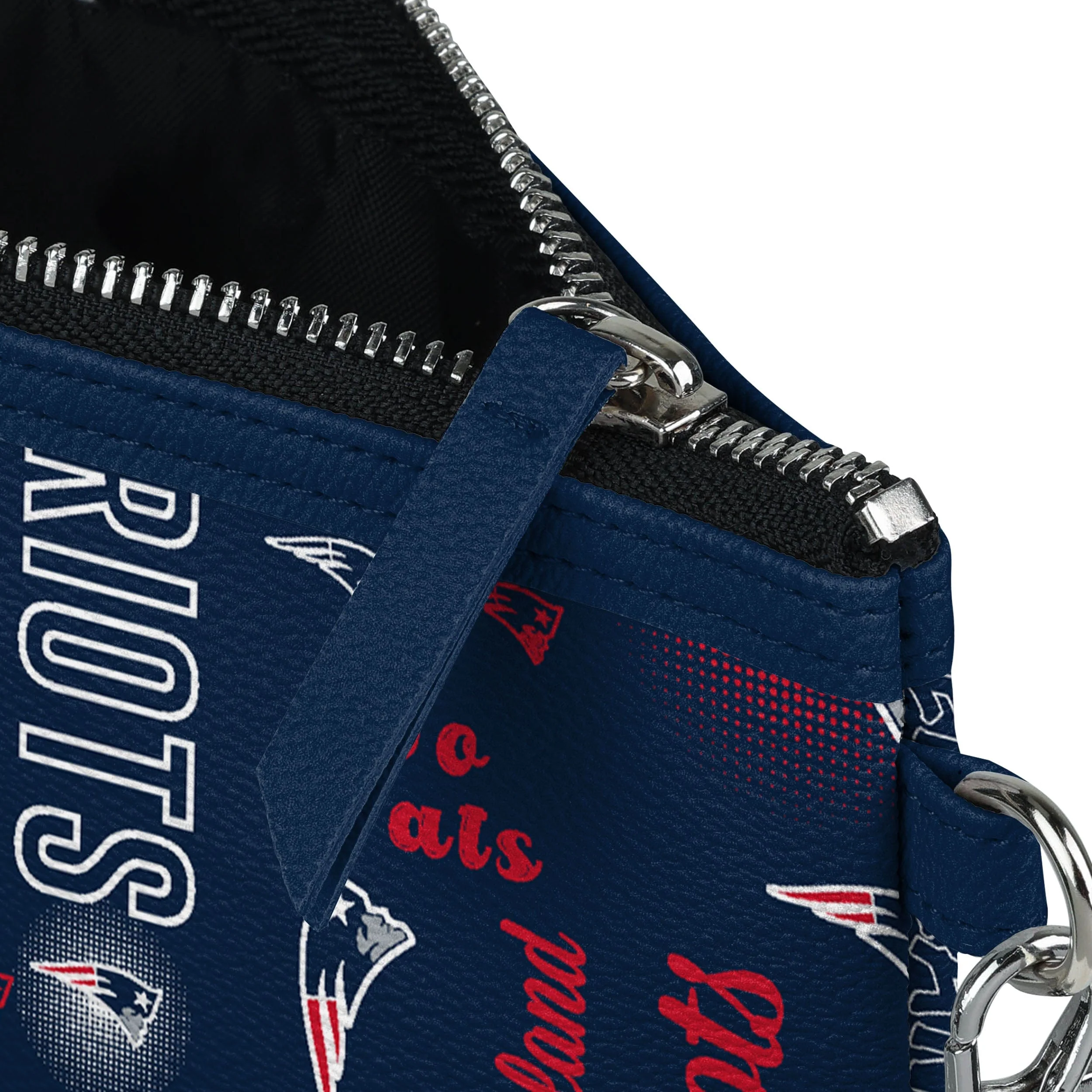 New England Patriots NFL Spirited Style Printed Collection Repeat Logo Wristlet - Image 4