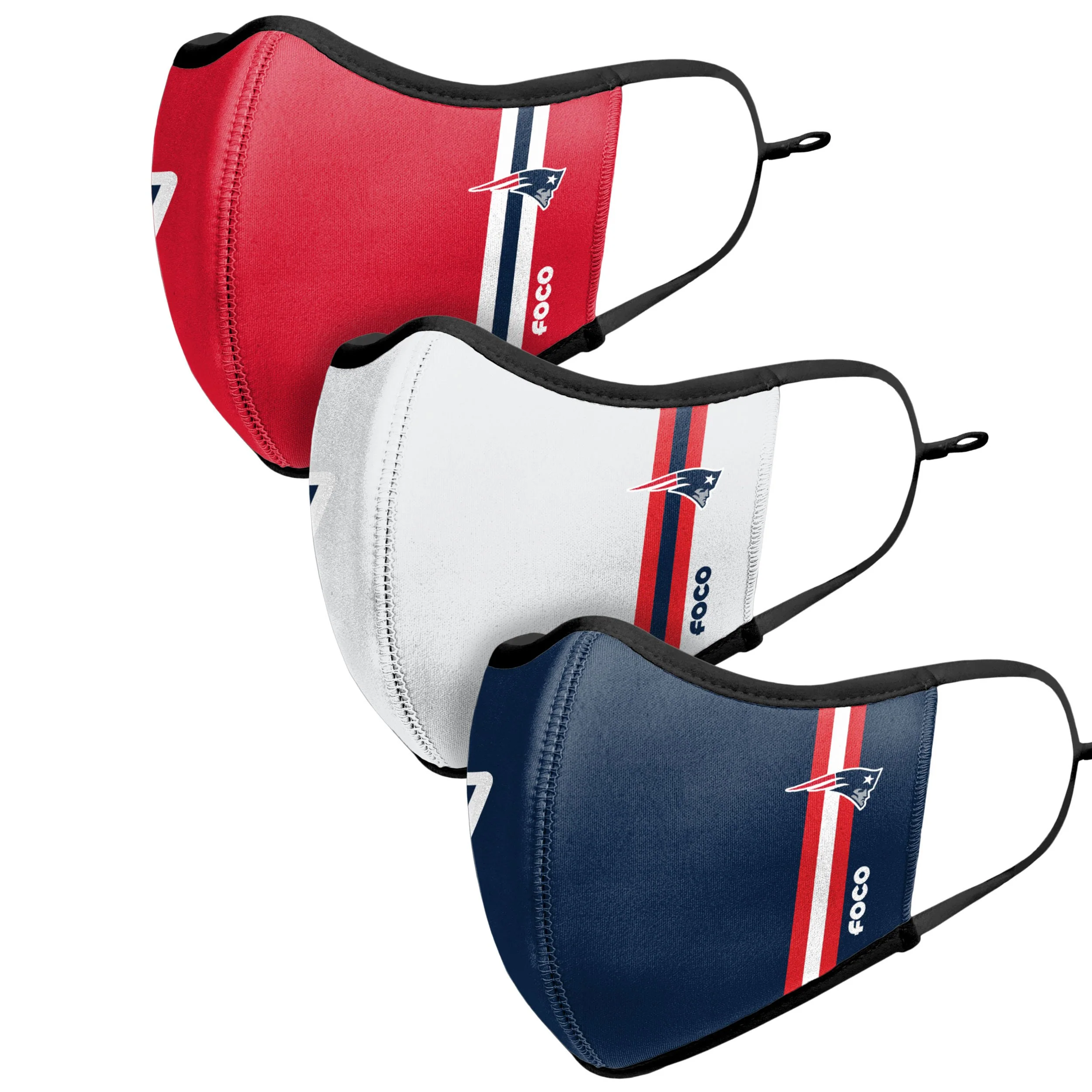 New England Patriots NFL Sport 3 Pack Face Cover - Image 4