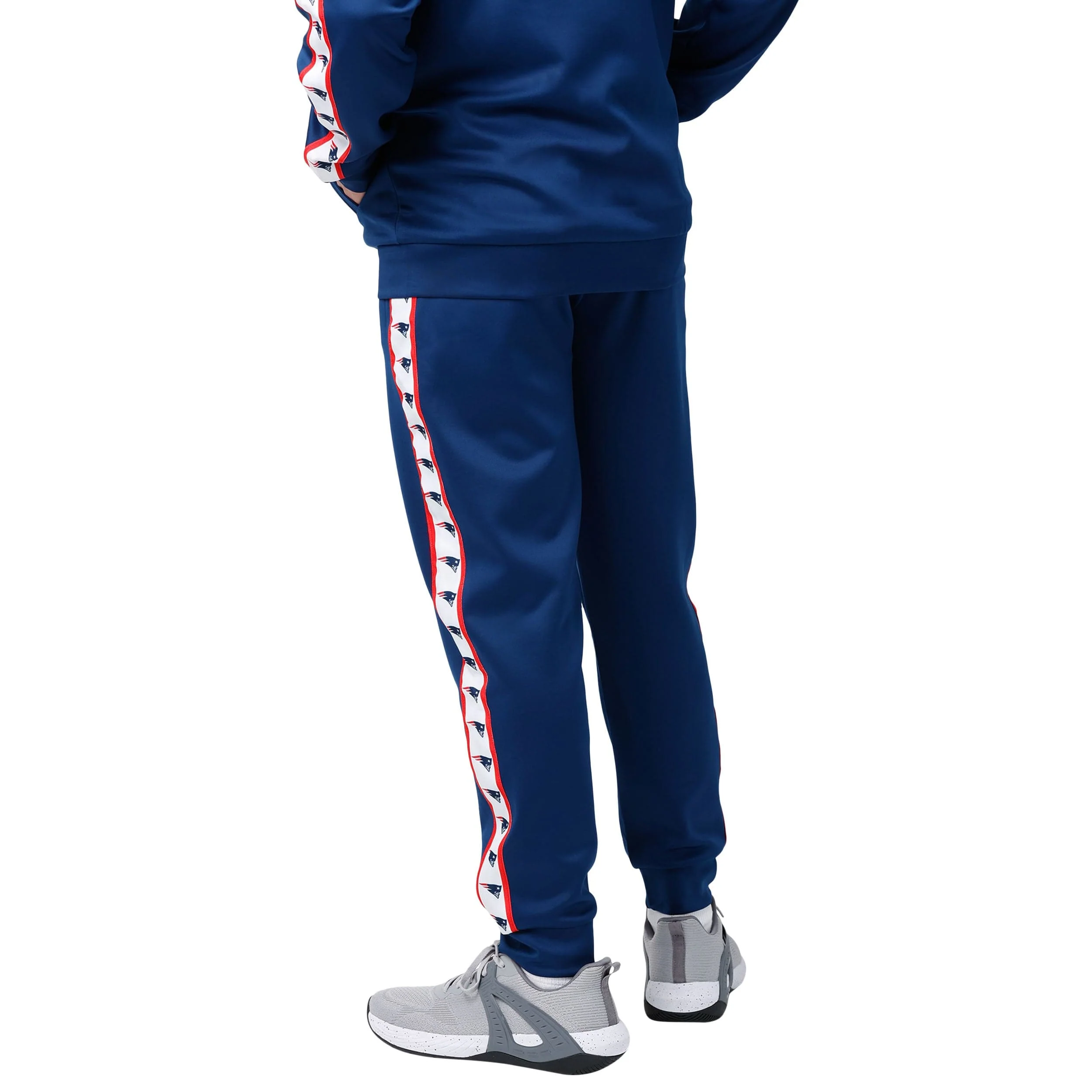 New England Patriots NFL Mens Stripe Logo Track Pants - Image 2