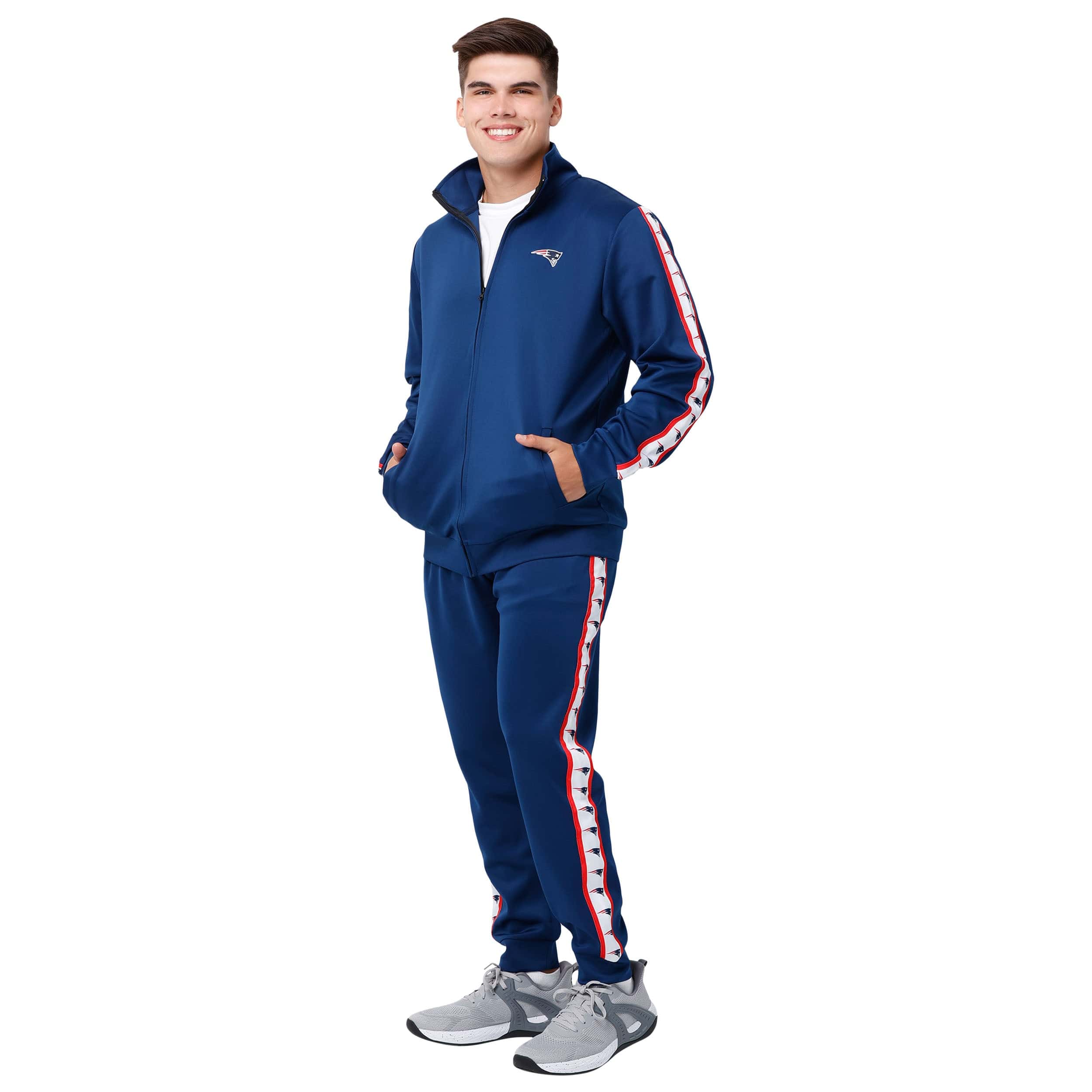 New England Patriots NFL Mens Stripe Logo Track Pants - Image 5