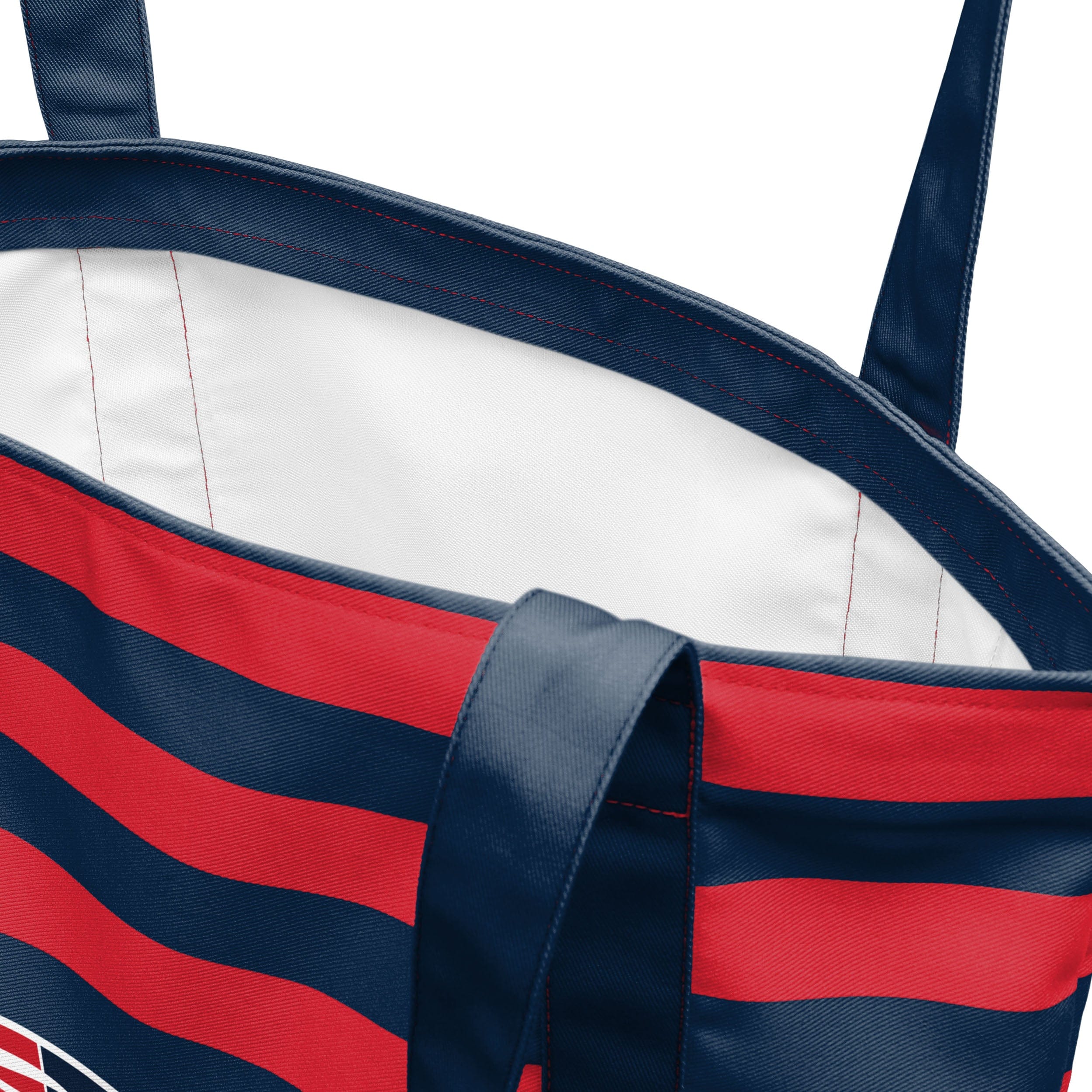 New England Patriots NFL Team Stripe Canvas Tote Bag - Image 4