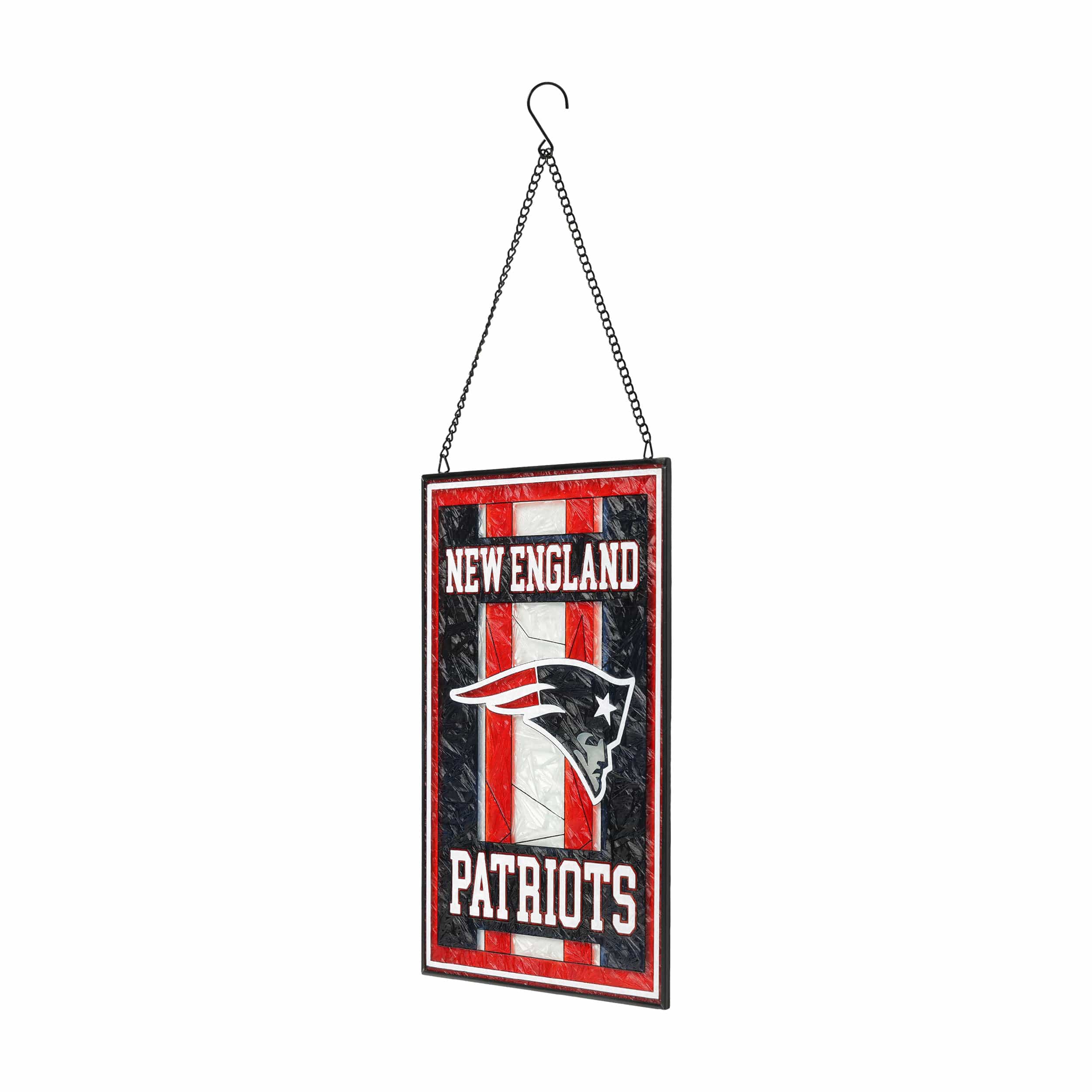 New England Patriots NFL Team Stripe Stain Glass Sign - Image 2