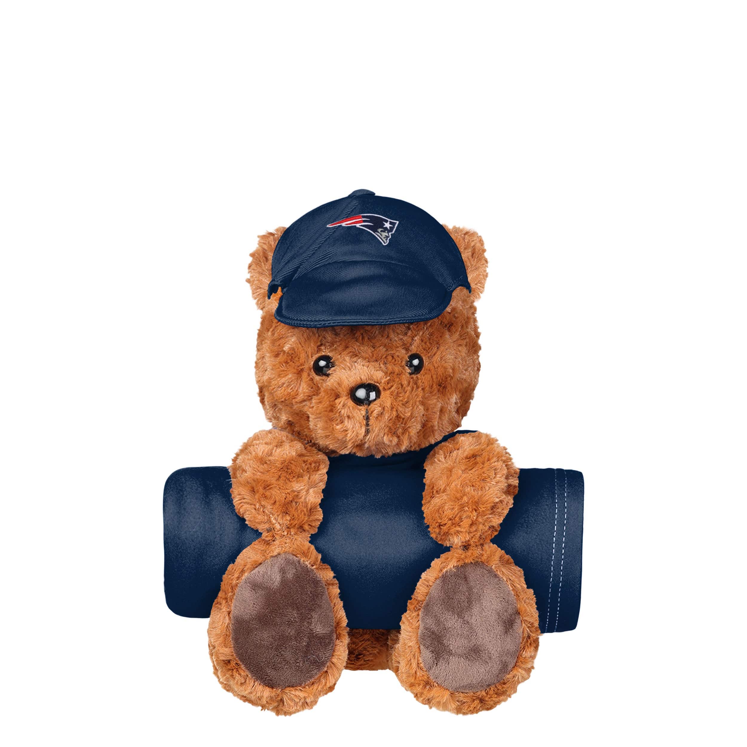 New England Patriots NFL Throw Blanket With Plush Bear