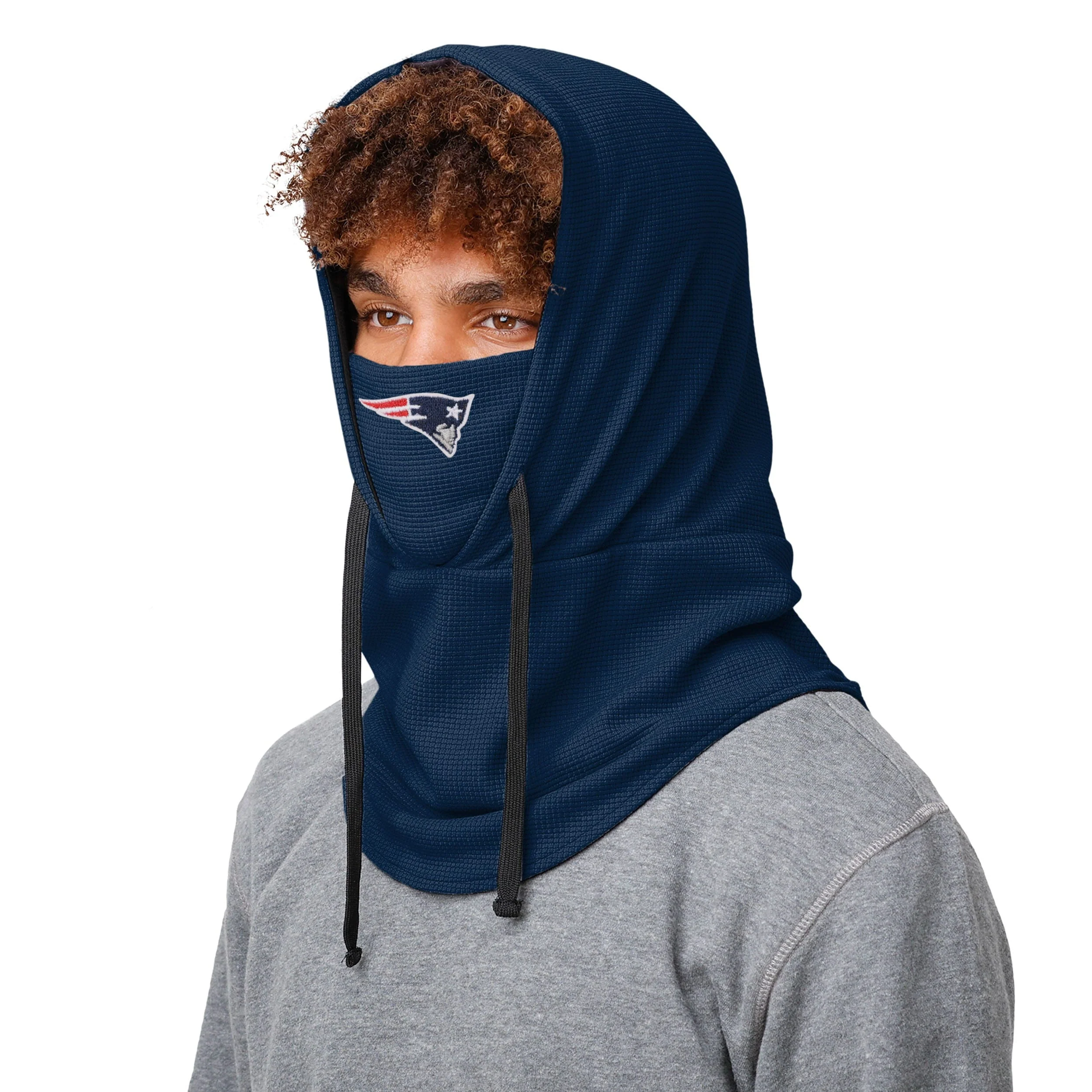 New England Patriots NFL Waffle Drawstring Hooded Gaiter - Image 3