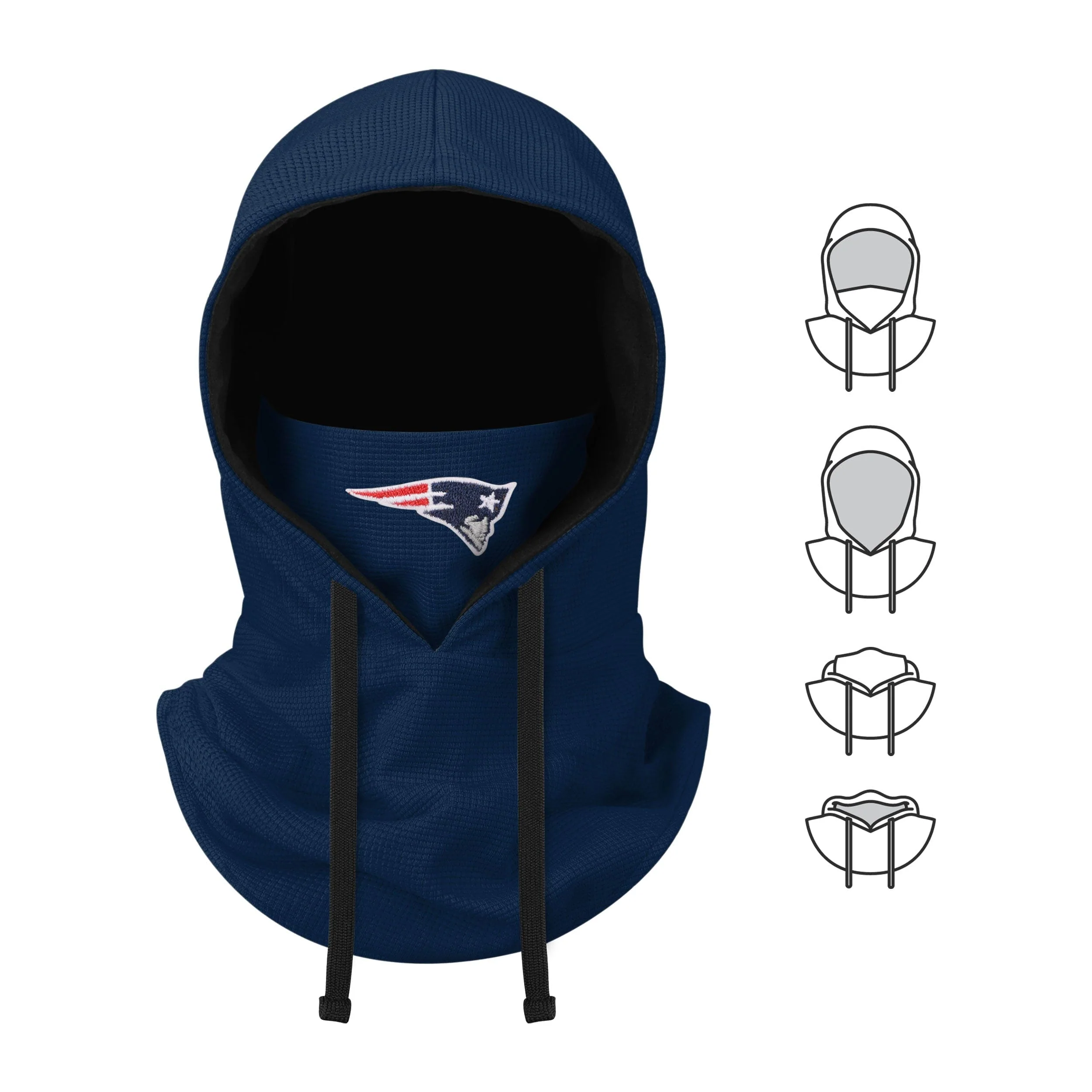 New England Patriots NFL Waffle Drawstring Hooded Gaiter - Image 5
